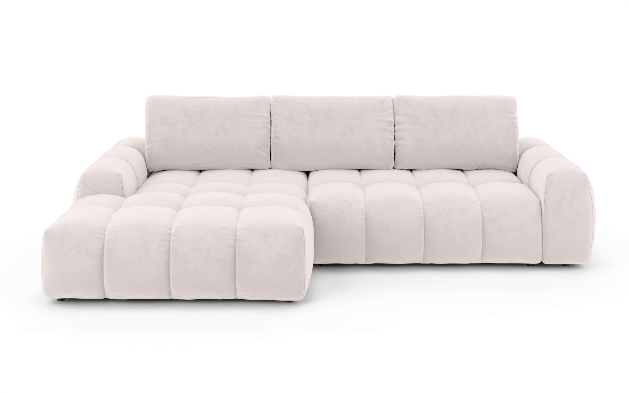 INOSIGN Ecksofa »AZITA klein optionale Schlafsofa mit Bettkasten, B/T/H: 270/166,5/84cm«, L-Form mit Wellenunterfederung, Bubble-Optik