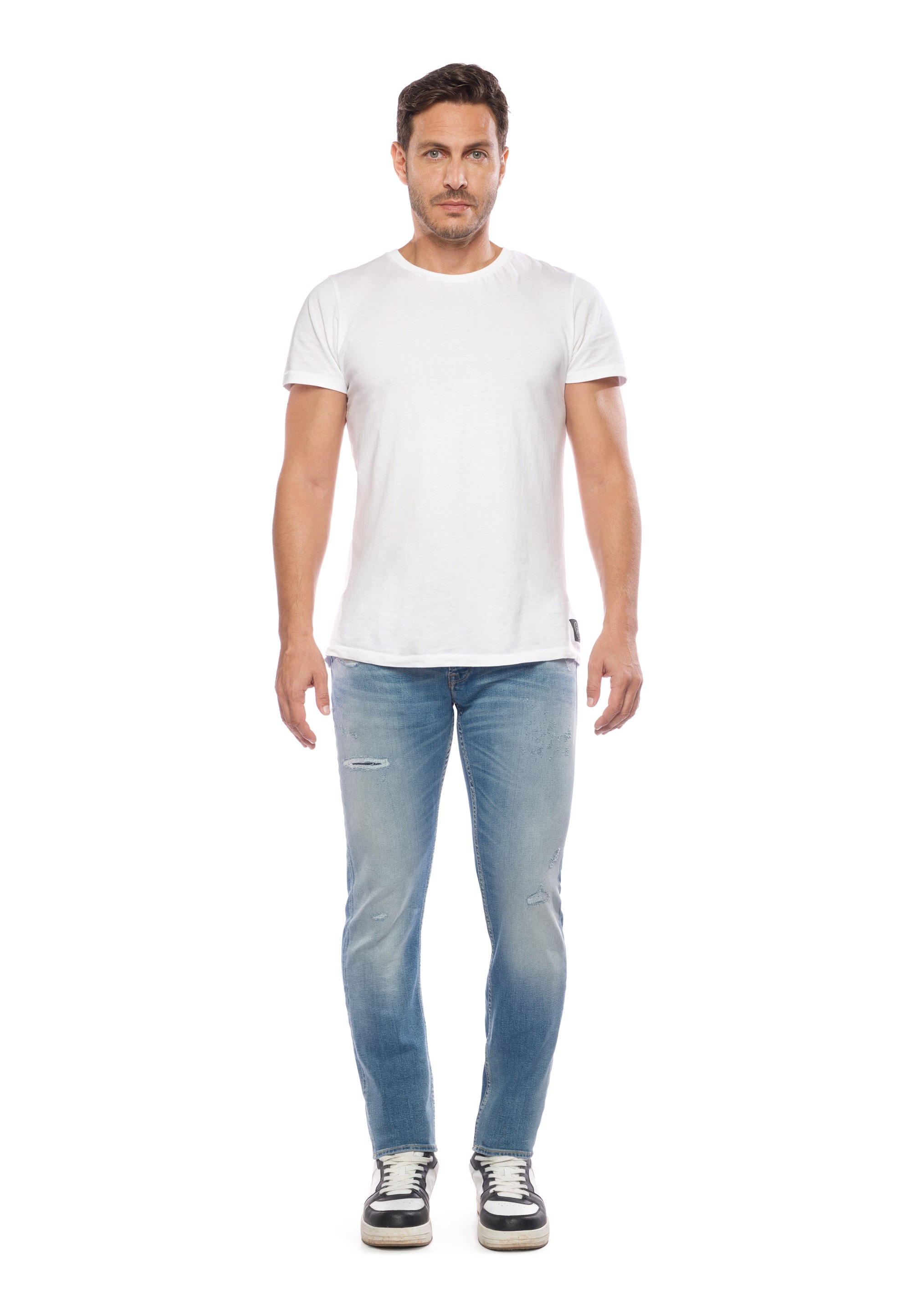 Le Temps Des Cerises Slim-fit-Jeans, mit trendigen Used-Details