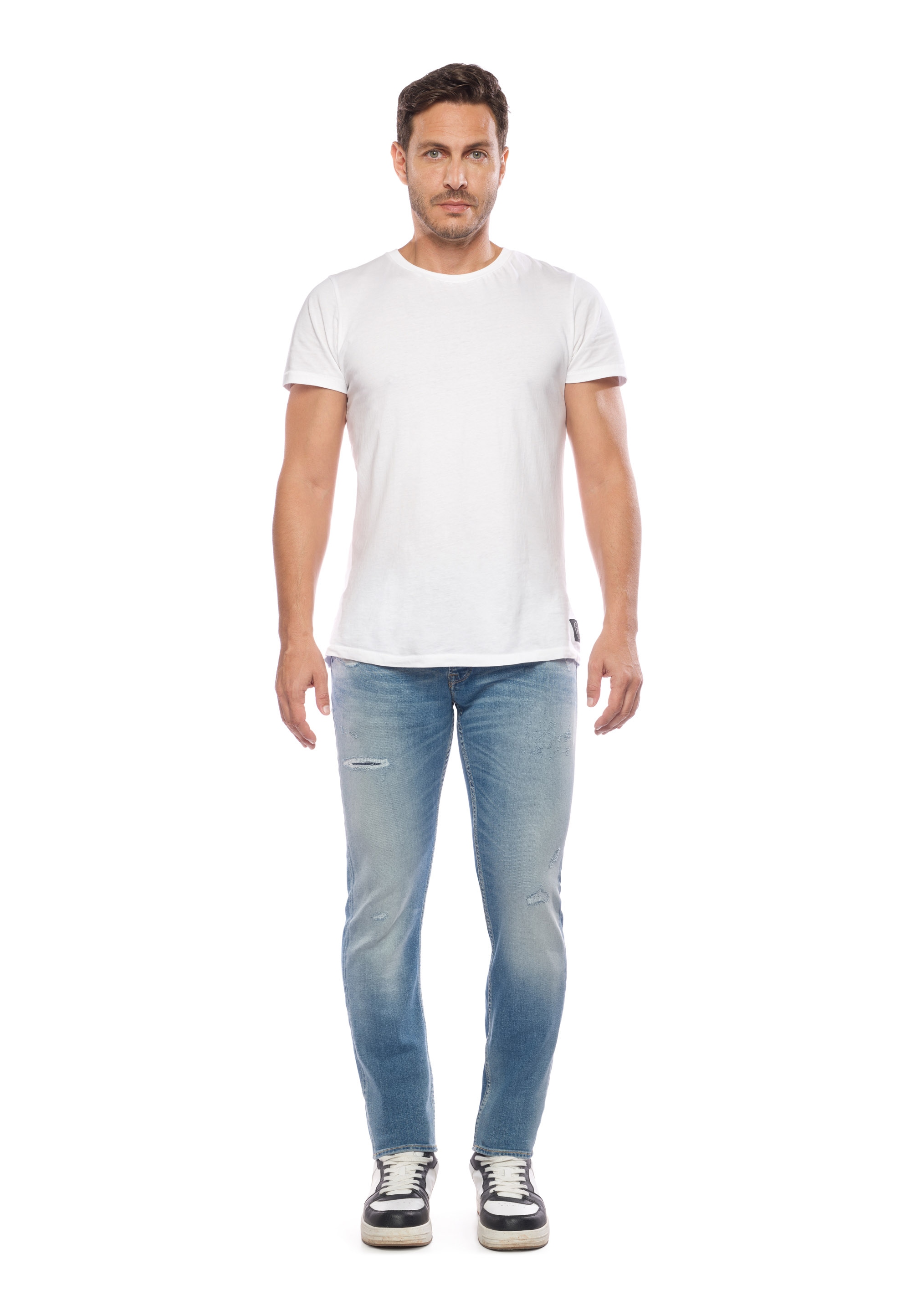 Le Temps Des Cerises Slim-fit-Jeans, mit trendigen Used-Details günstig online kaufen