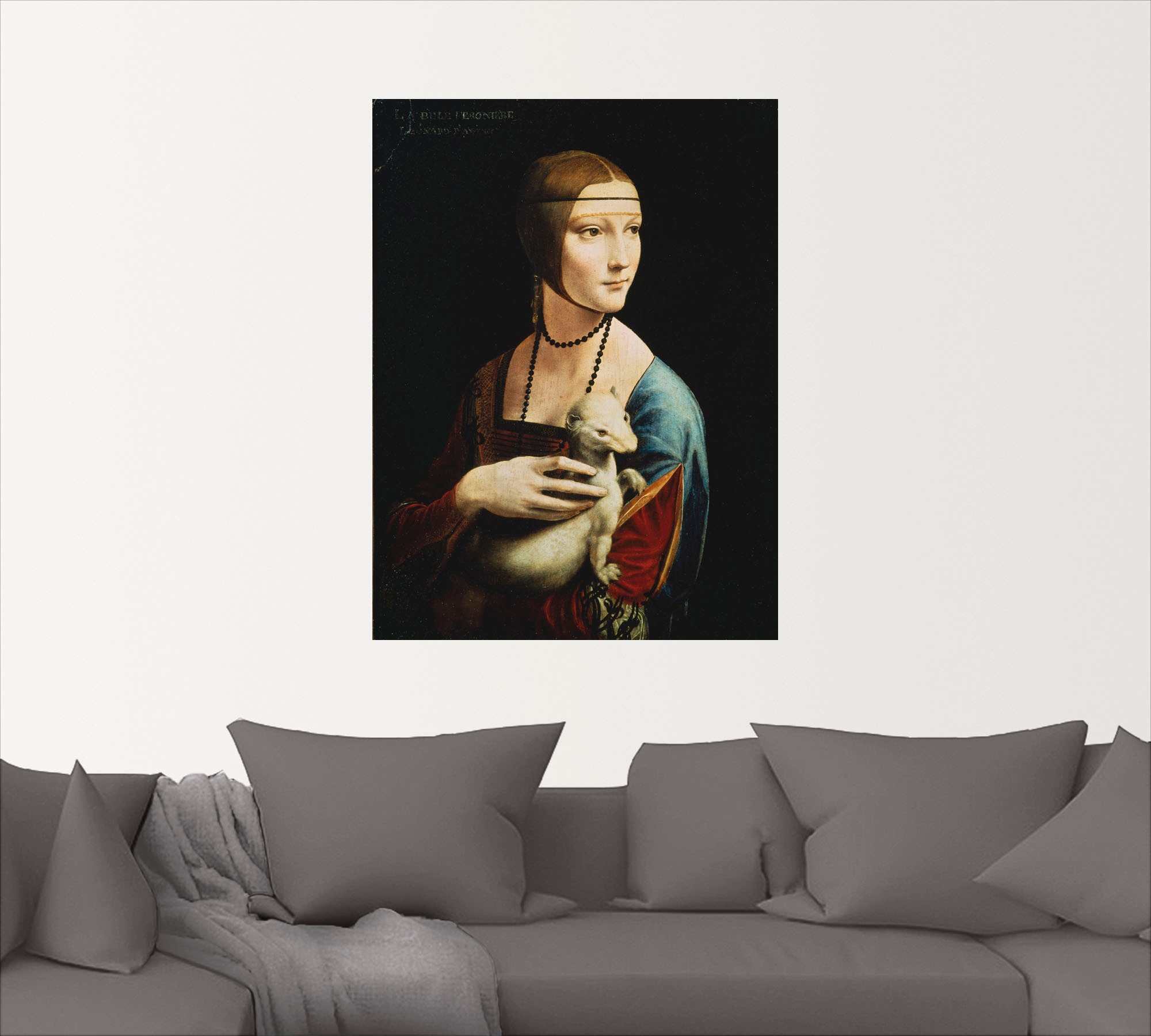 Artland Wandbild »Dame mit dem Hermelin Porträt«, Frau, (1 St.), als Leinwandbild, Poster, Wandaufkleber in verschied. Größen