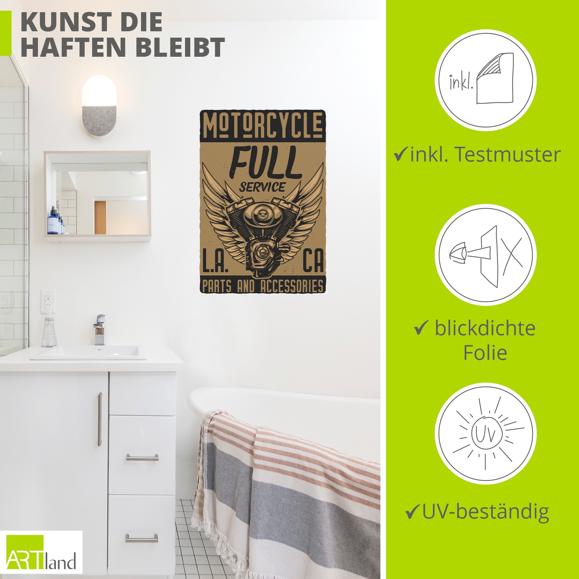 Artland Wandbild »Motorrad Los Angeles« 1 Stk. tlg. als Alubild, Leinwandbild, Poster, Wandaufkleber in verschied. Größen
