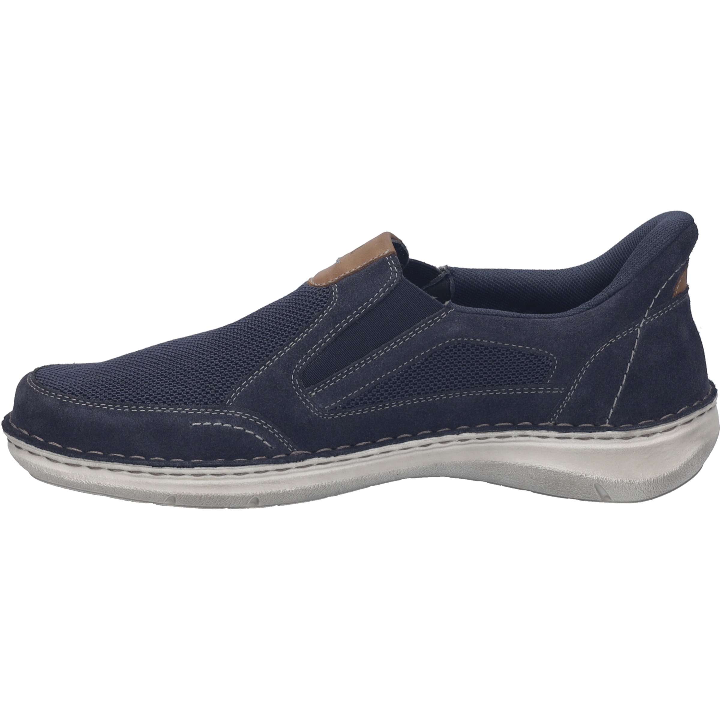 Slipper JOSEF SEIBEL "New Anvers 25, nachtblau-kombi", Herren, Gr. 40, blau (nachtblau, kombi), Obermaterial: 80% Rindsleder Leather cow. 20% Textilmaterial TEXMAT., Schuhe Slipper 2