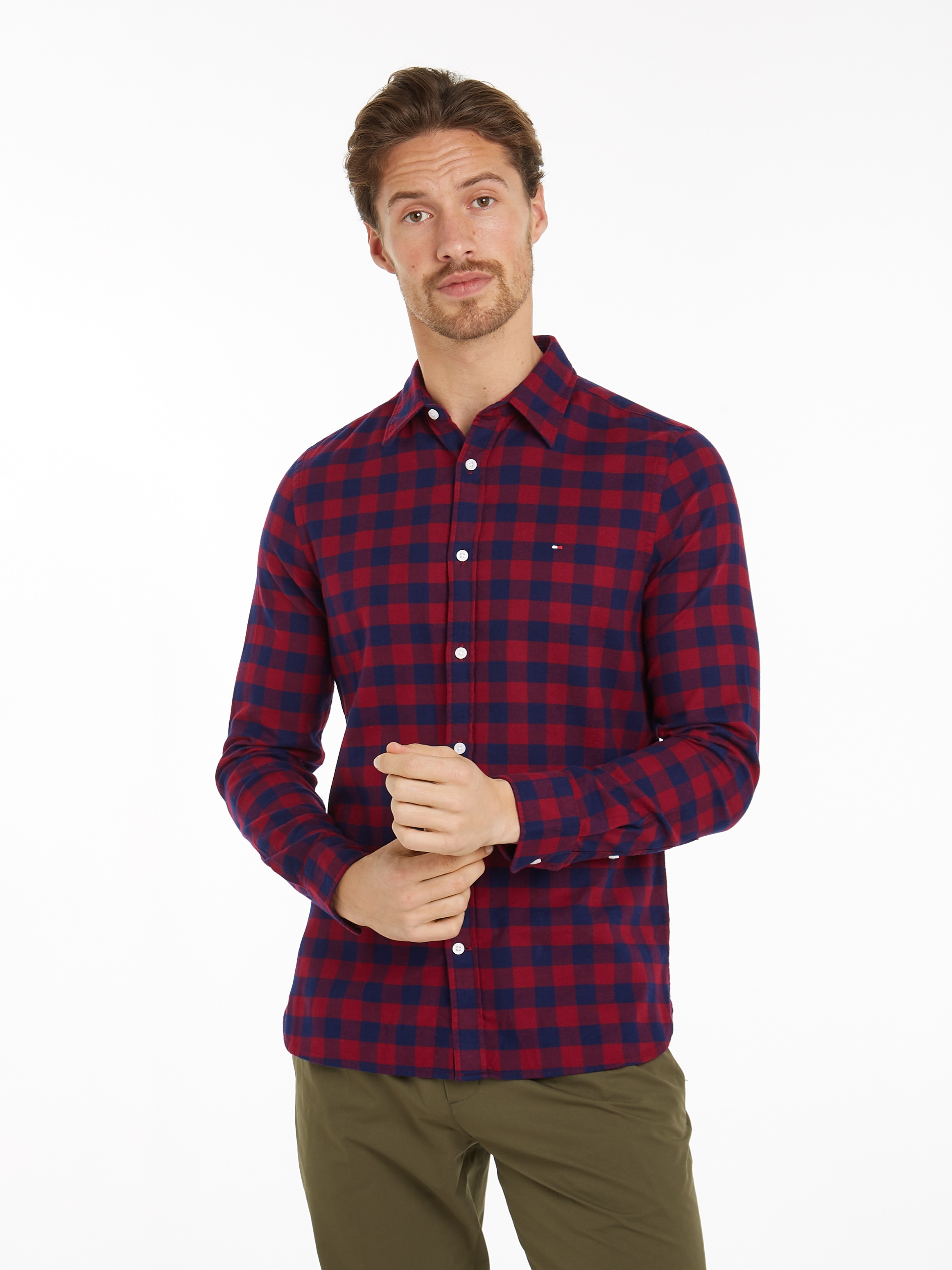 Tommy Hilfiger Langarmhemd "BRUSHED GINGHAM Slim Fit SHIRT" modisch kariert günstig online kaufen