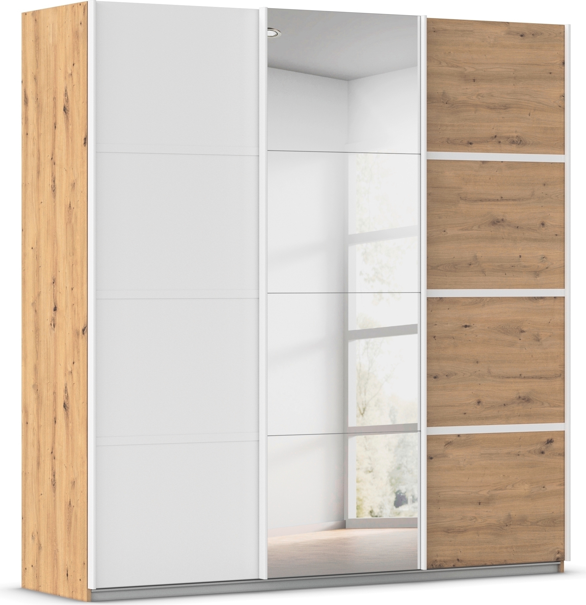 OTTO home Kleiderschrank "Mehrzweckschrank Aktenschrank Möbel Mietswohnung Schlafzimmer AVOLA" 3 verschiedene Ausstattungen BASIC/CLASSIC/PREMIUM (inkl. SOFT-CLOSE), mit eleganten Zierleisten in Chrom, Schwarz oder Weiß MADE IN GERMANY