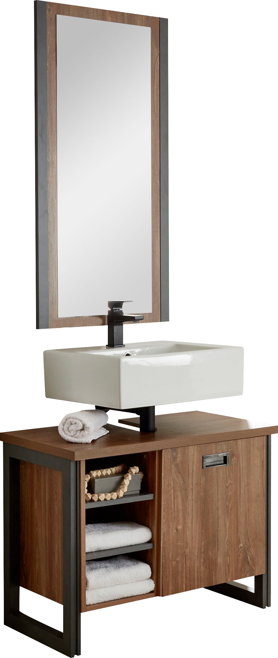 Home affaire Badmöbel-Set "Detroit, Bad im Industrialdesign, 2-teiliges Bad günstig online kaufen