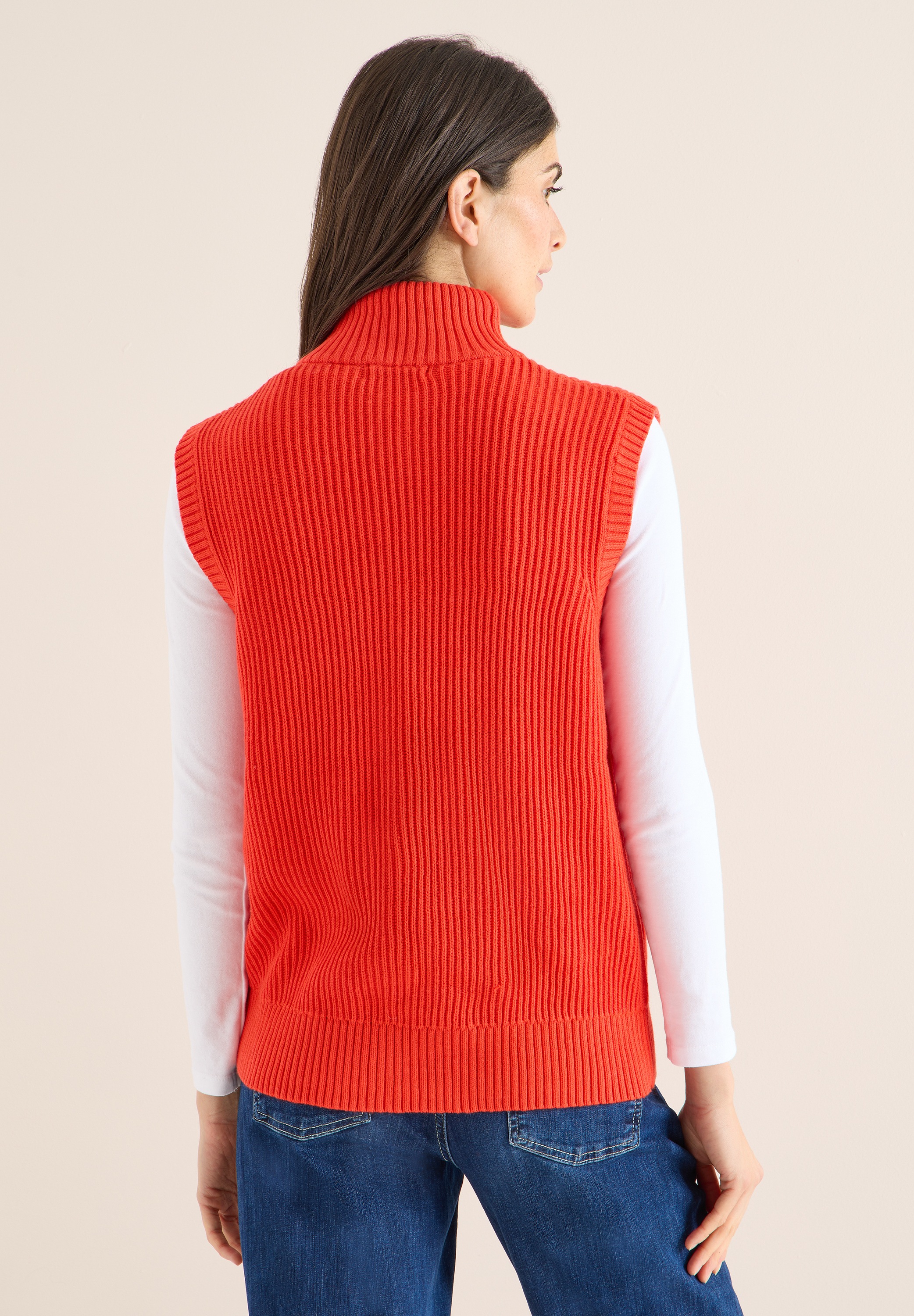 STREET ONE Kurzweste mit Rippstrick günstig online kaufen