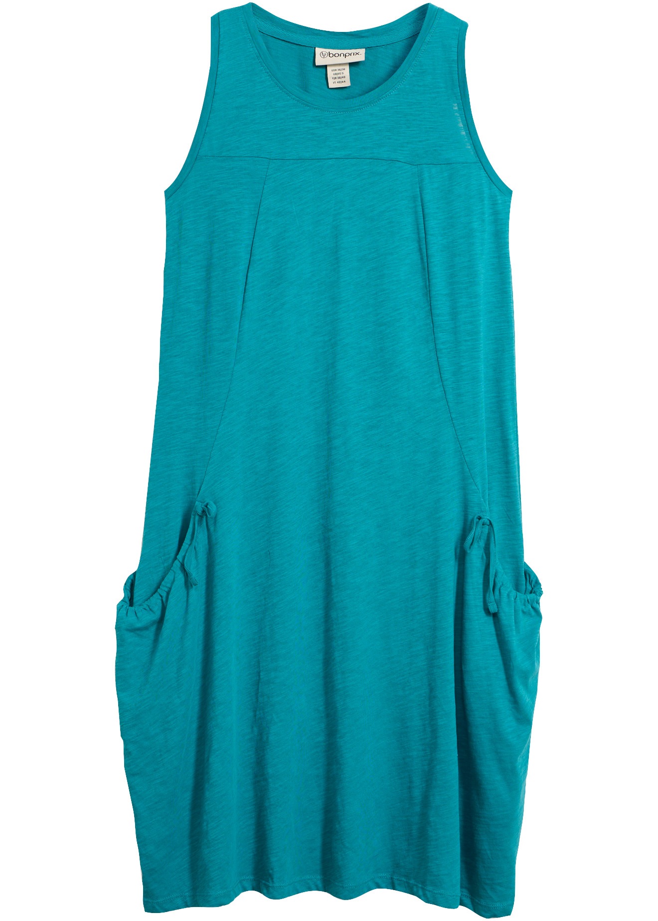 bonprix Jerseykleid »Baumwoll-Jerseykleid mit Taschen« für den Alltag, ärmellos, aus Baumwolle, in A-Linie, mit Taschen