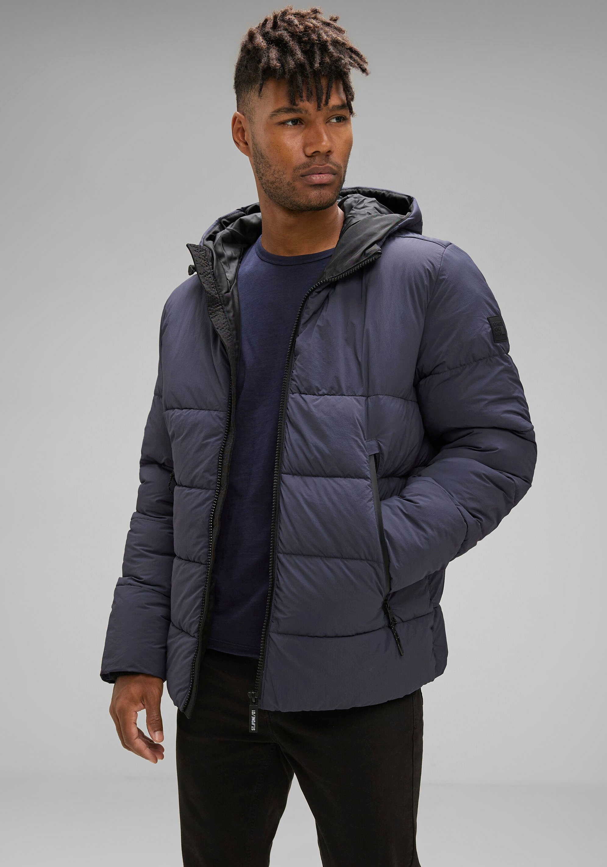 STREET ONE MEN Winterjacke, mit Kapuze, mit praktischer Innentasche