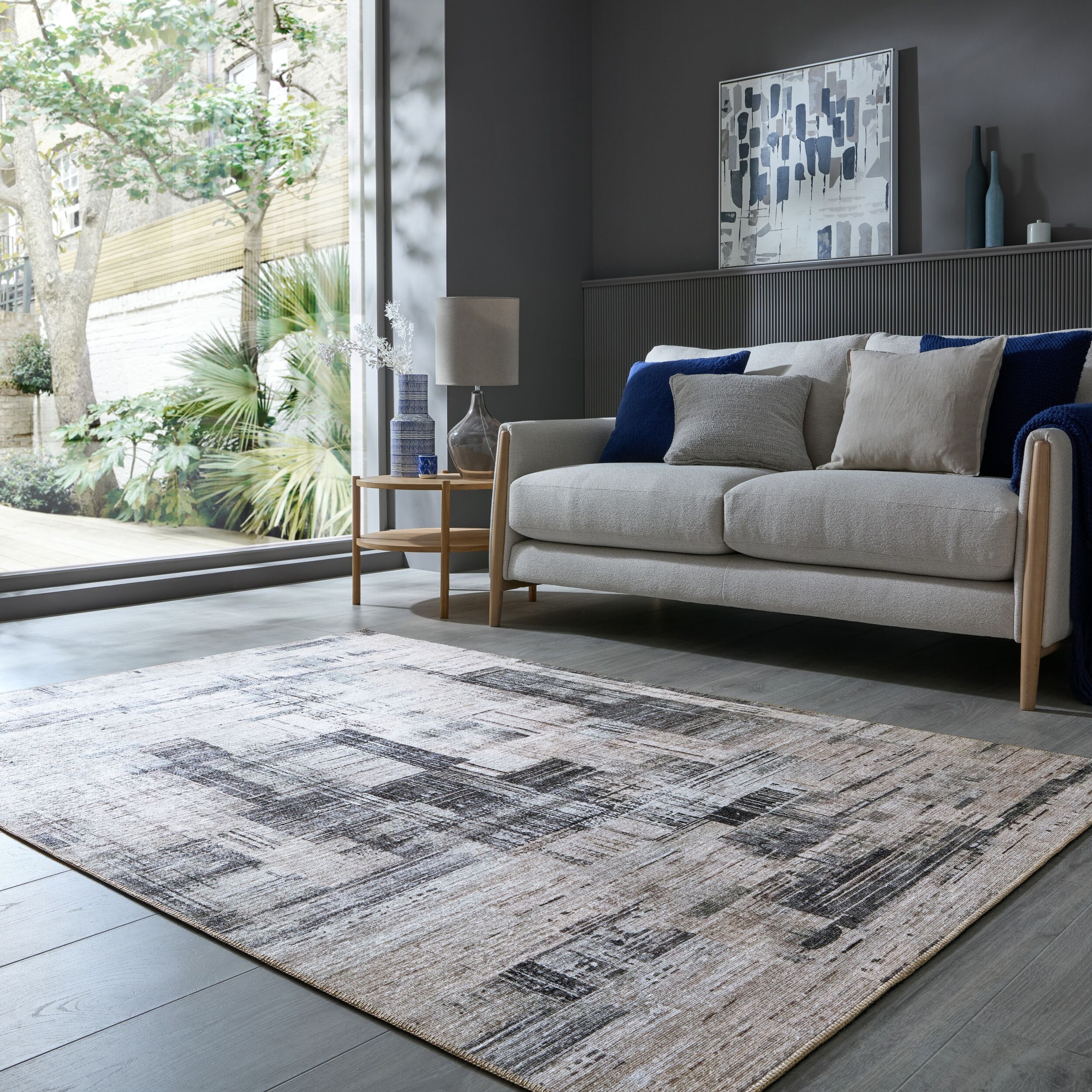FLAIR RUGS Teppich »Silas«, rechteckig, 4 mm Höhe, Waschbarer Abstrakter Teppich