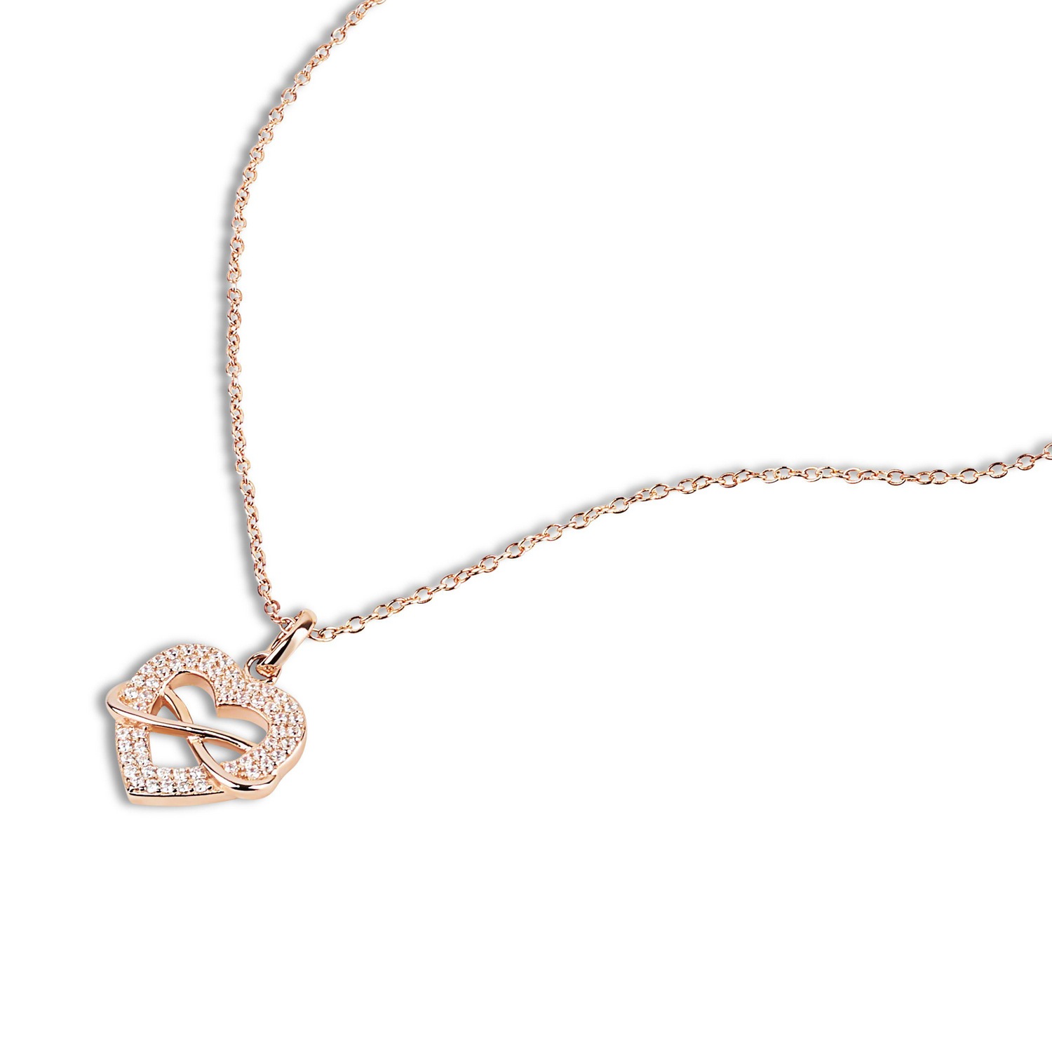 TOM TAILOR Kette mit Anhänger »Herz-Motiv, Infinity-Motiv, Unendlichkeitsschleife« mit Zirkonia (synth.)
