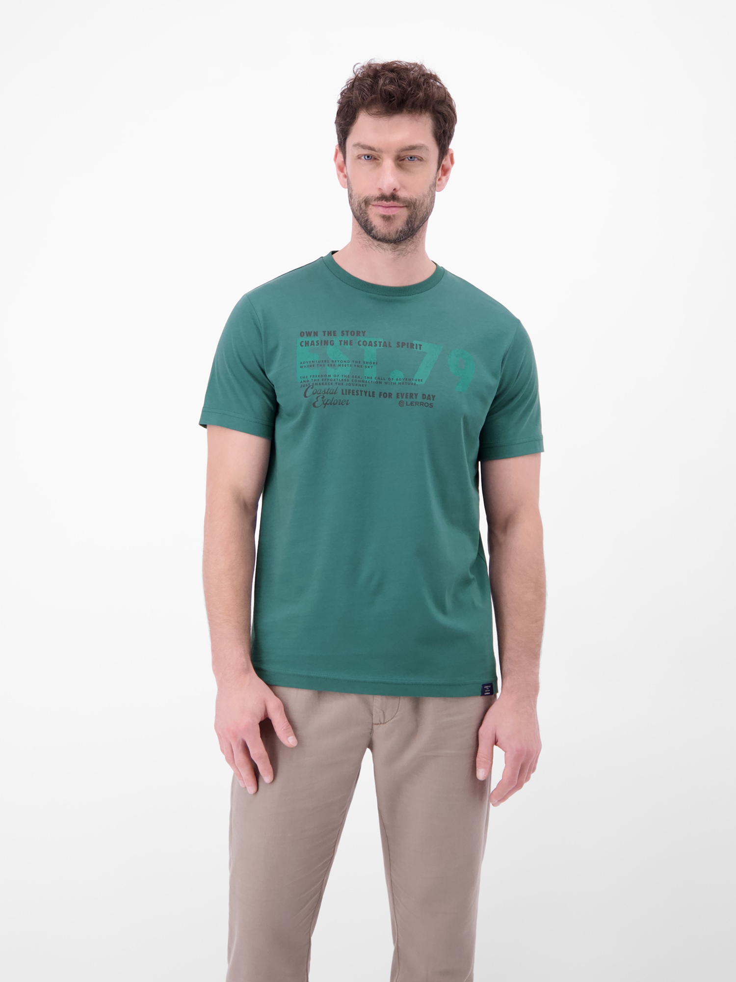 LERROS T-Shirt »T-Shirt aus Baumwolle mit Brustprint«