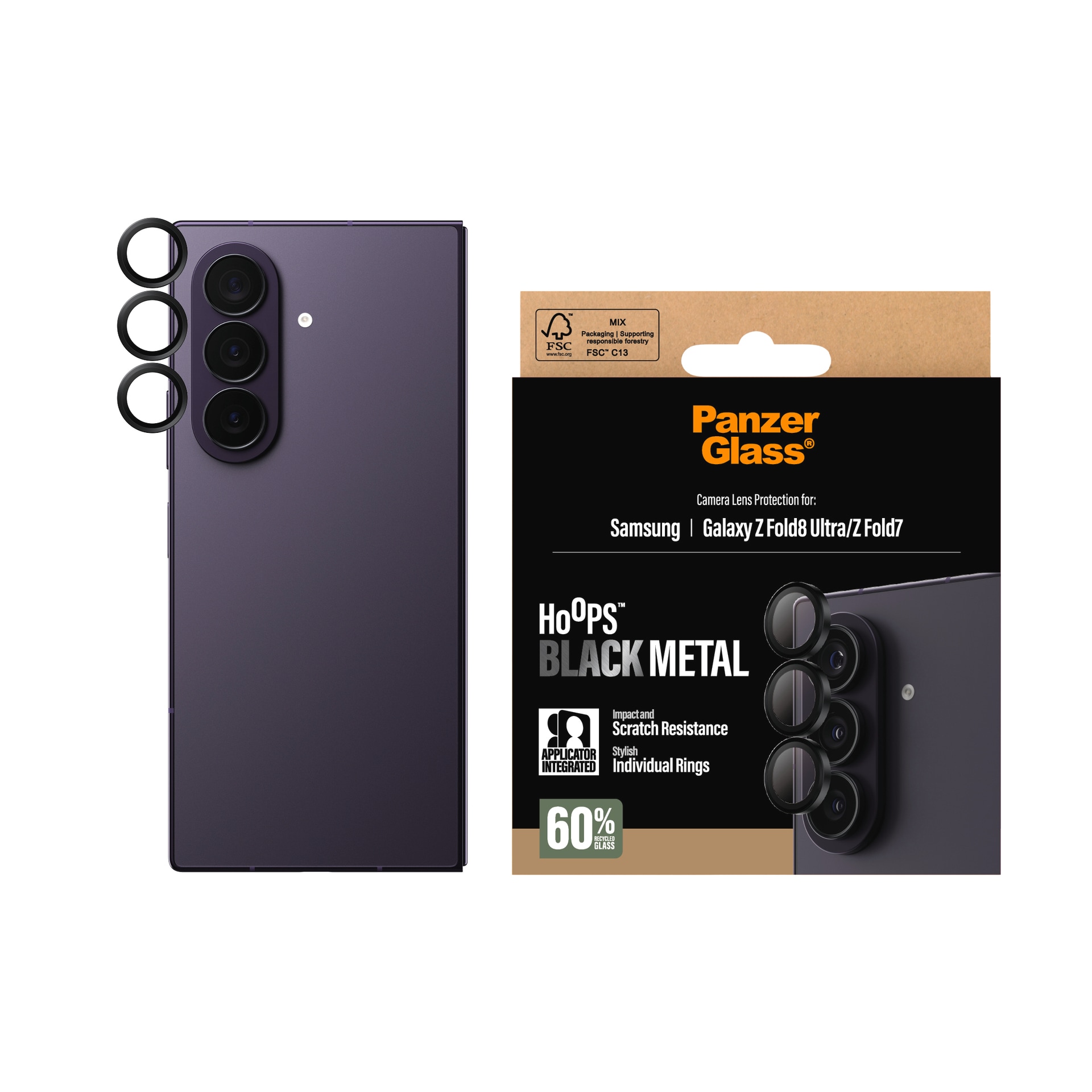 CARE by PanzerGlass Kameraschutzglas »Hoops Camera Lens Protector« für Samsung Galaxy Z Fold8 Ultra;Samsung Galaxy Z Fold7 Blickschutz