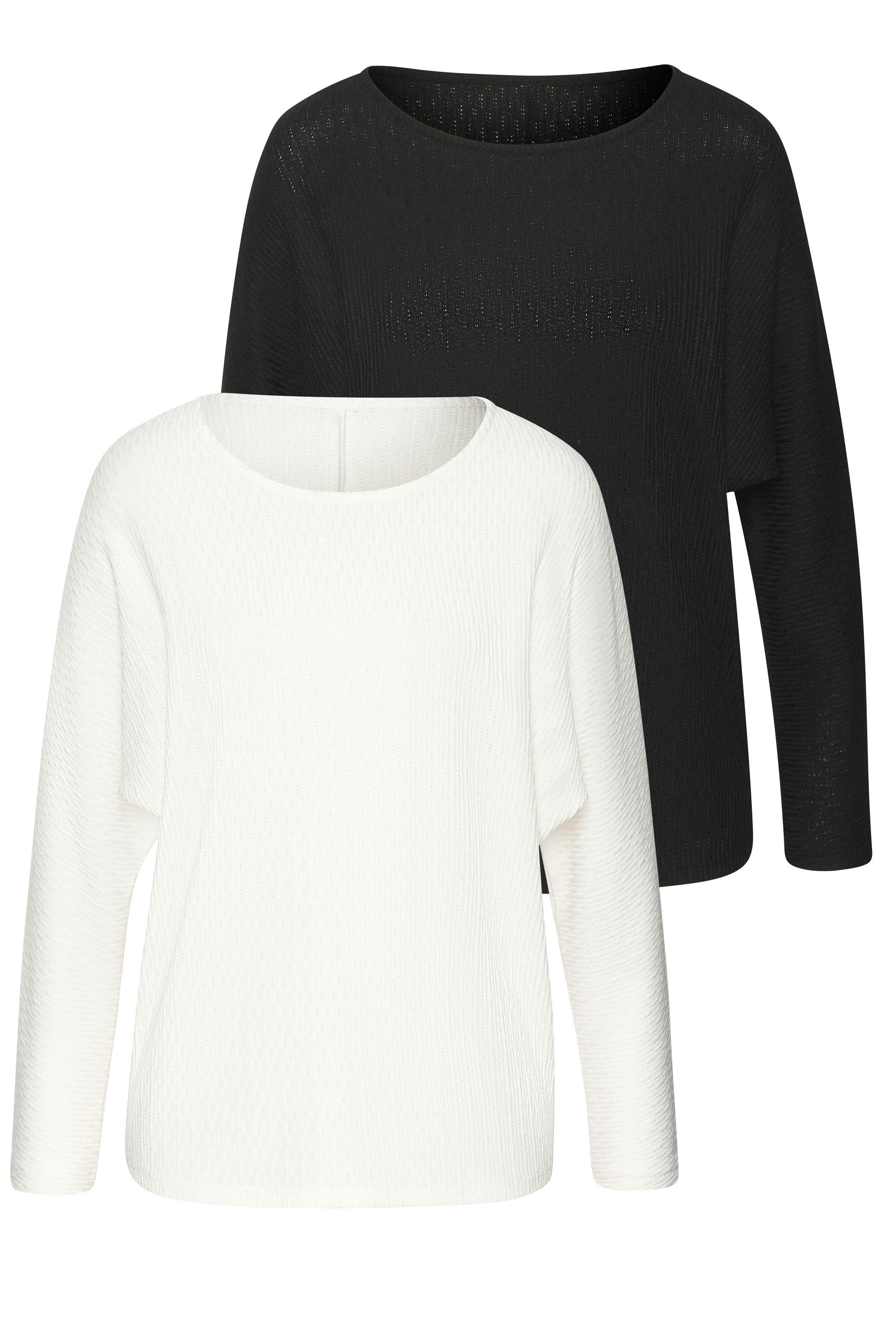 Vivance Langarmshirt "in modischer Struktur-Optik" 2er-Pack, aus pflegeleic günstig online kaufen