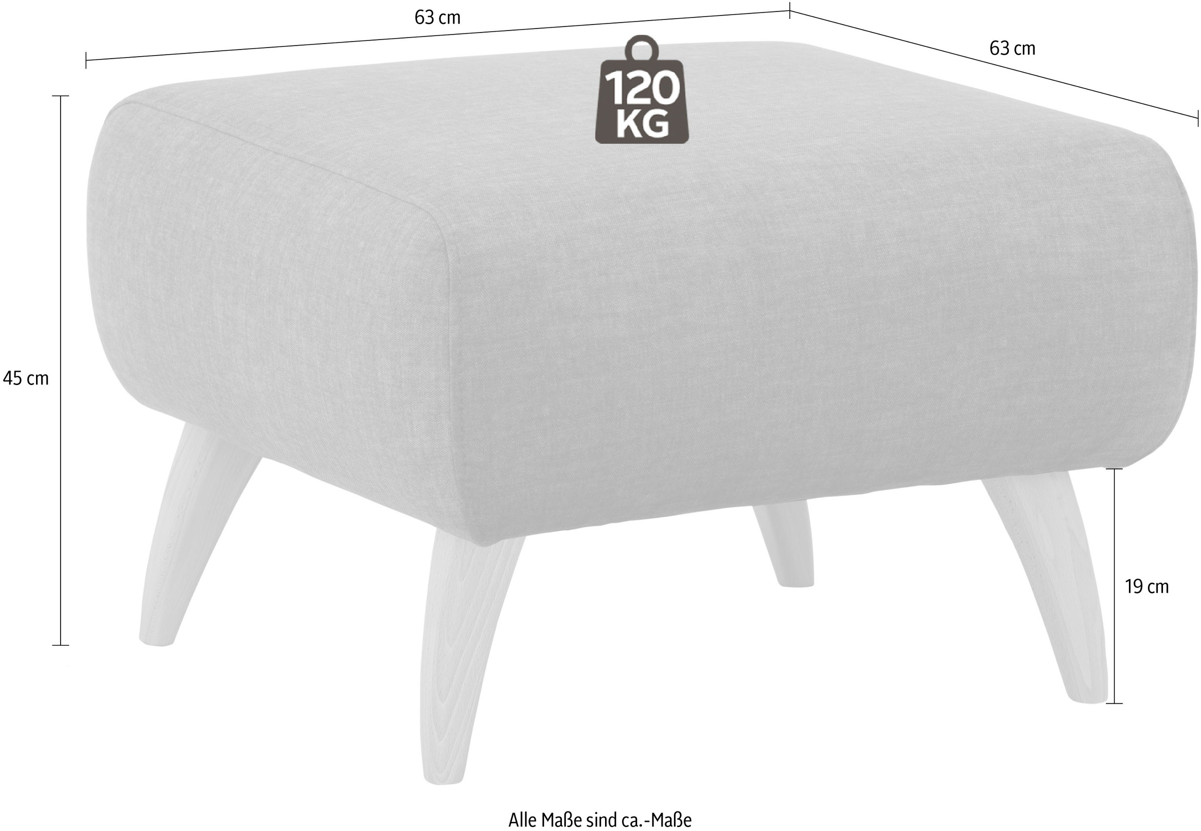 Home affaire Hocker »Baggio« mit Holzfüßen