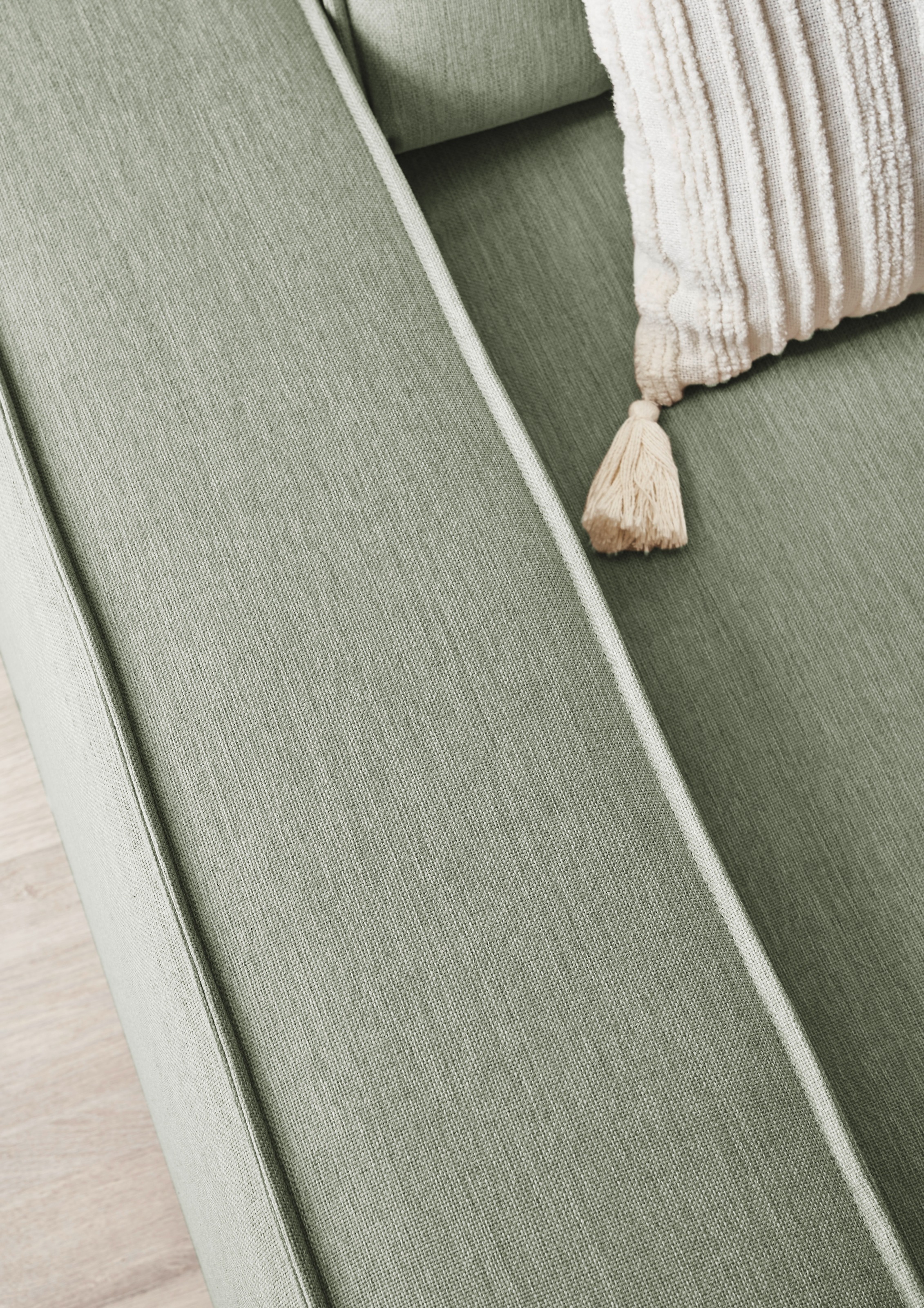 Home affaire Ecksofa »NEU: SHERWOODL XXL 284, Big-Sofa L-Form, tiefe Sitzfläche 95 cm, Cord,«, Leinenoptik, Recamiere rechts/links, auch als Schlafsofa stellbar