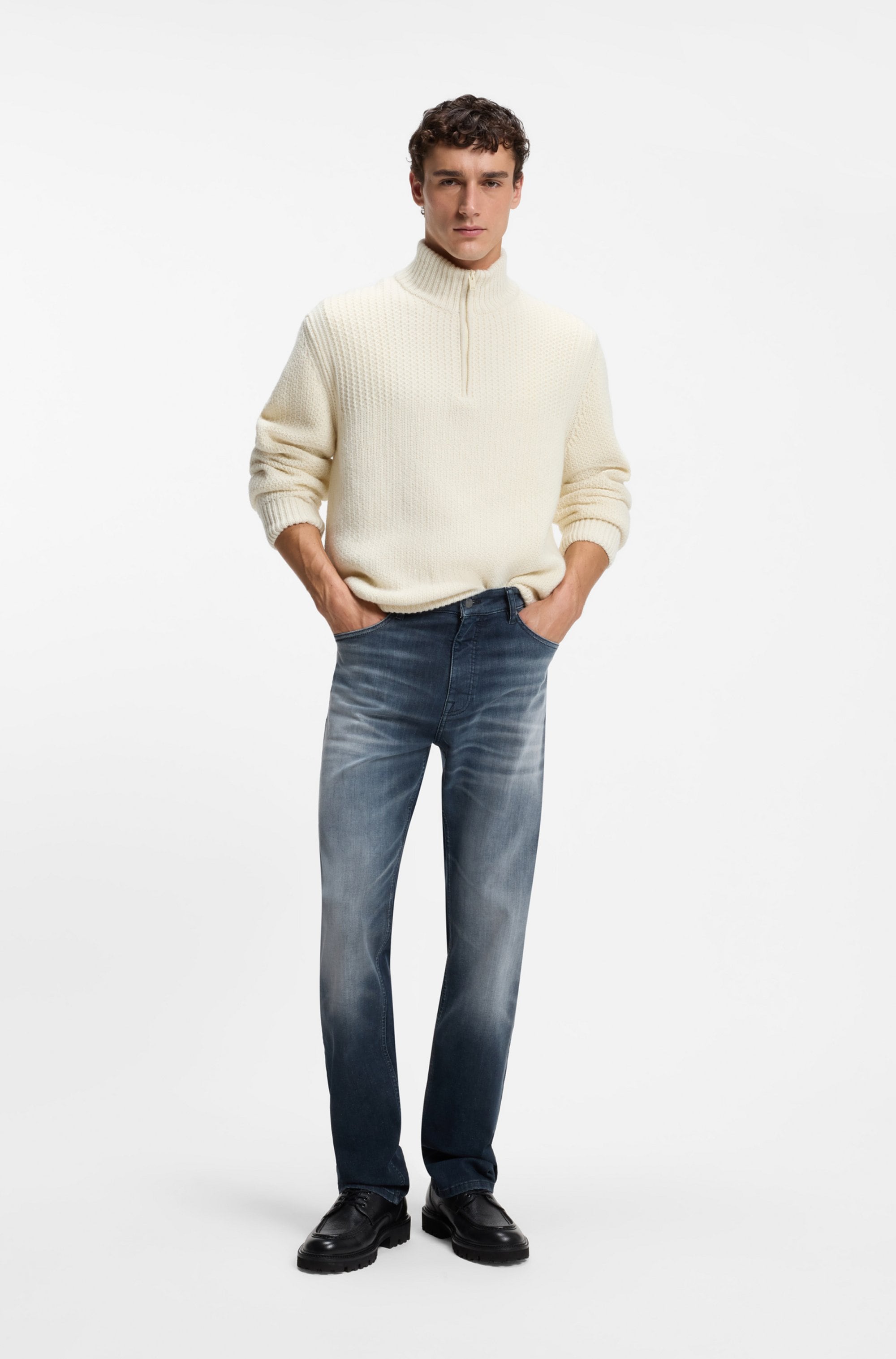 BOSS ORANGE Strickpullover »Kenter« mit Schurwolle, Regular Fit, Strukturstrick