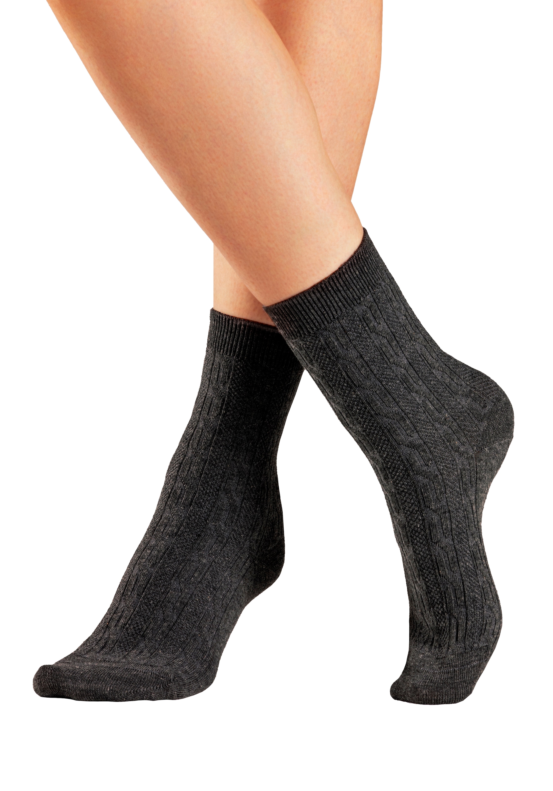 Lavana Basicsocken Packung, 5 Paar tlg. mit klassischem Zopfmuster