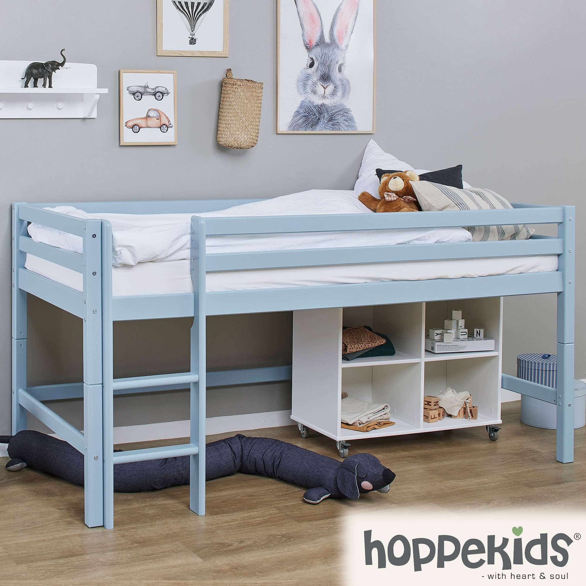 Hoppekids Hochbett »ECO Dream MY COLOR«, 90x200, umbaubar in Einzelbett