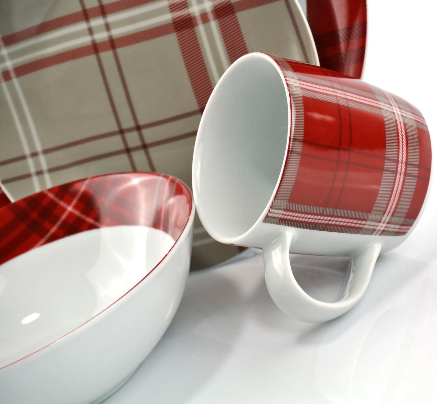 Retsch Arzberg Kombiservice »Geschirr-Set, Service Highland Red«, (Set, 32 tlg.), mit zeitlosem Schottenkaro-Design, 32 Teile, für 8 Personen