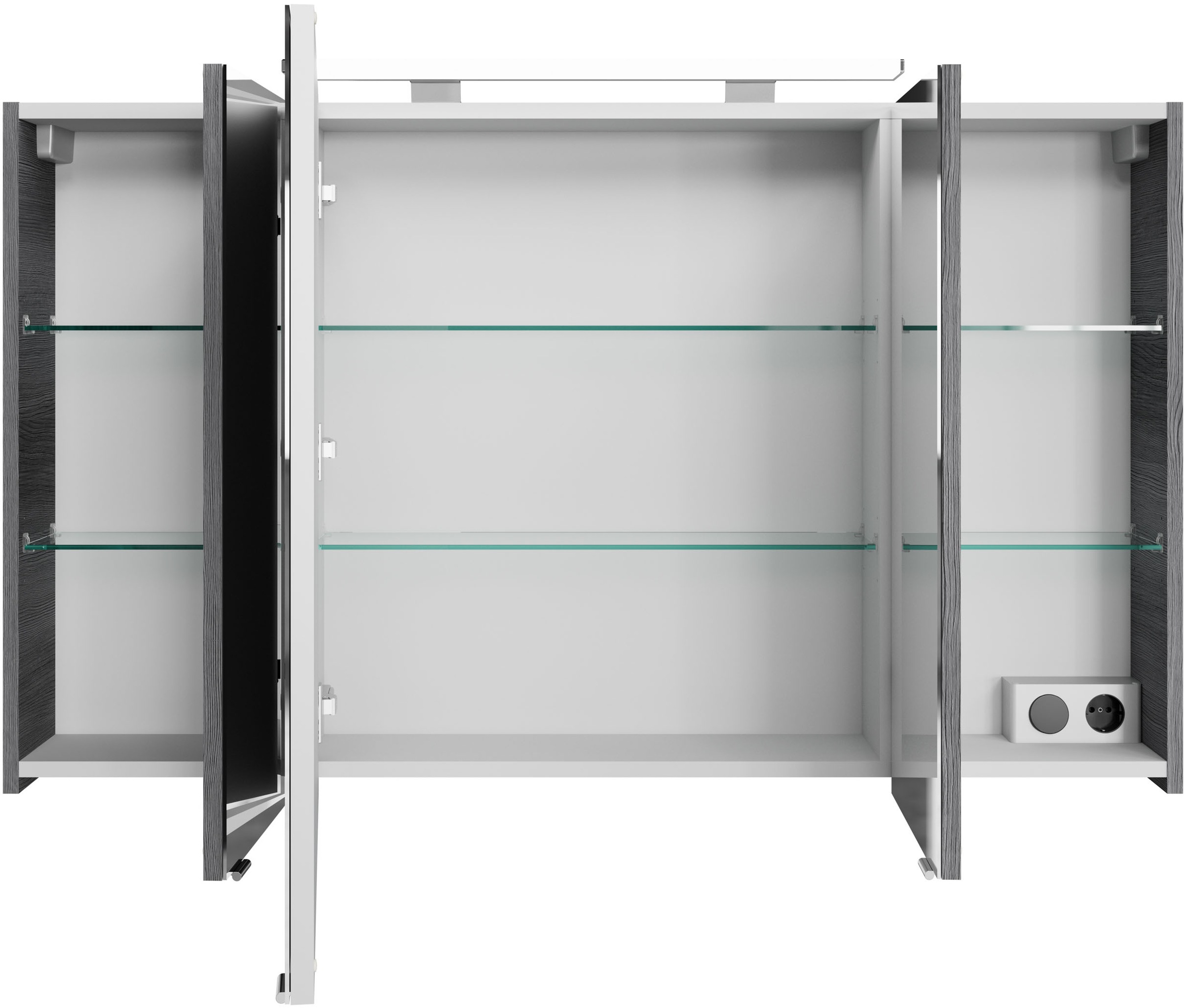 Saphir Badmöbel-Set »Serie 4010 4-teilig Keramik-Waschtisch mit LED-Spiegelschrank«, (Set), Badezimmer Set mit Unterschrank, Midischrank, inkl. Türdämpfer