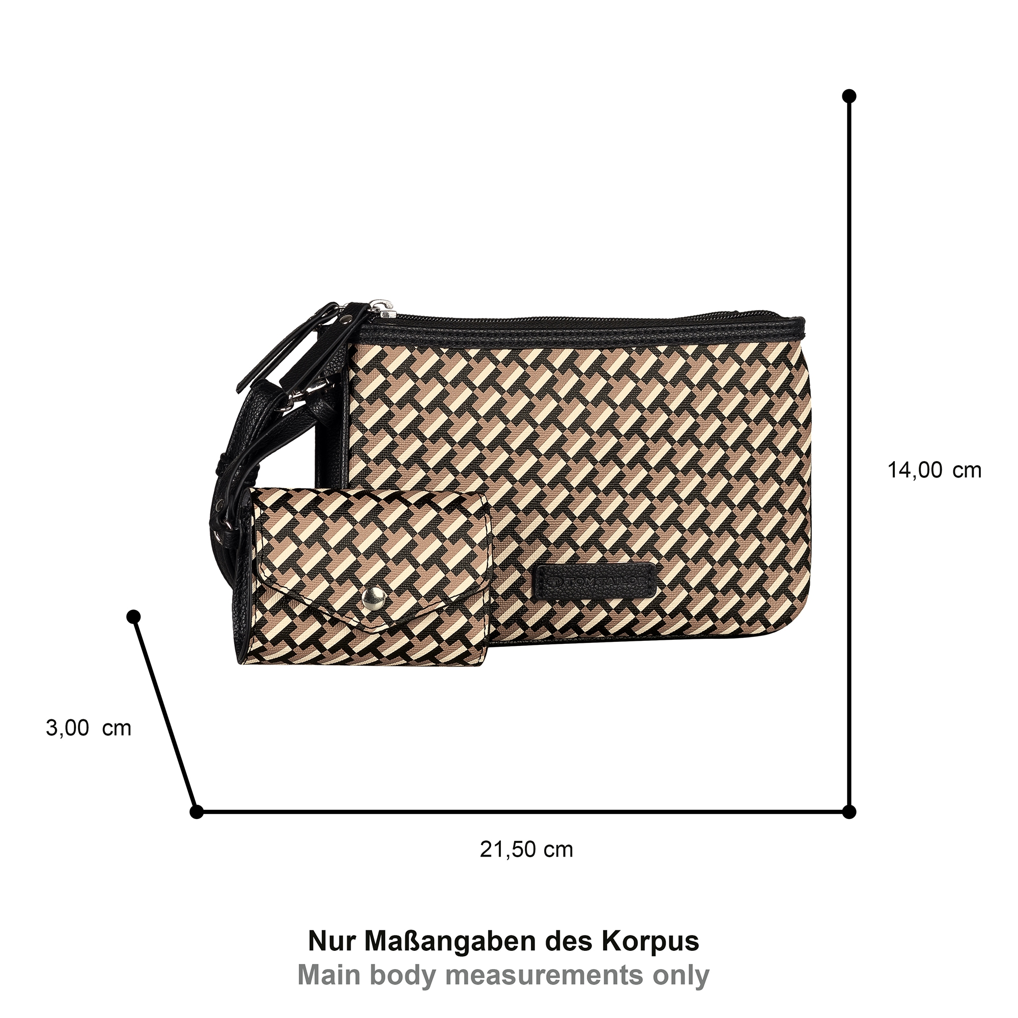 TOM TAILOR Umhängetasche »Xenia«, mit raffiniert geometrischen "T" Print des Logos auf dem Taschenkörper