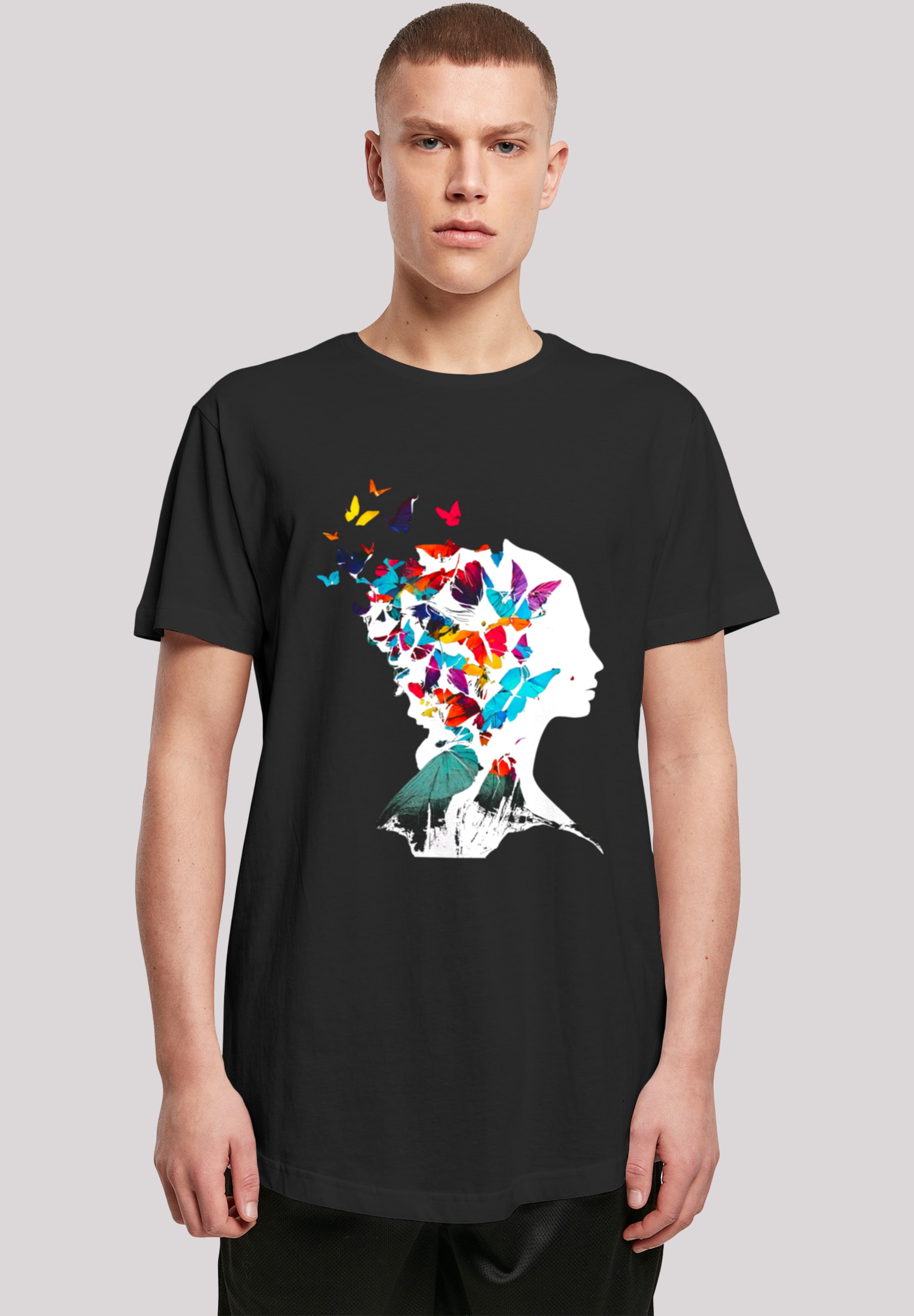 F4NT4STIC "Schmetterling Silhouette LONG TEE" Print günstig online kaufen