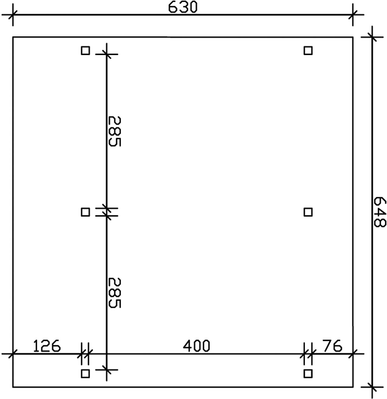 Skanholz Doppelcarport »Schwaben«, Leimholz-Fichte, 285 cm, Eiche hell, 648x630cm