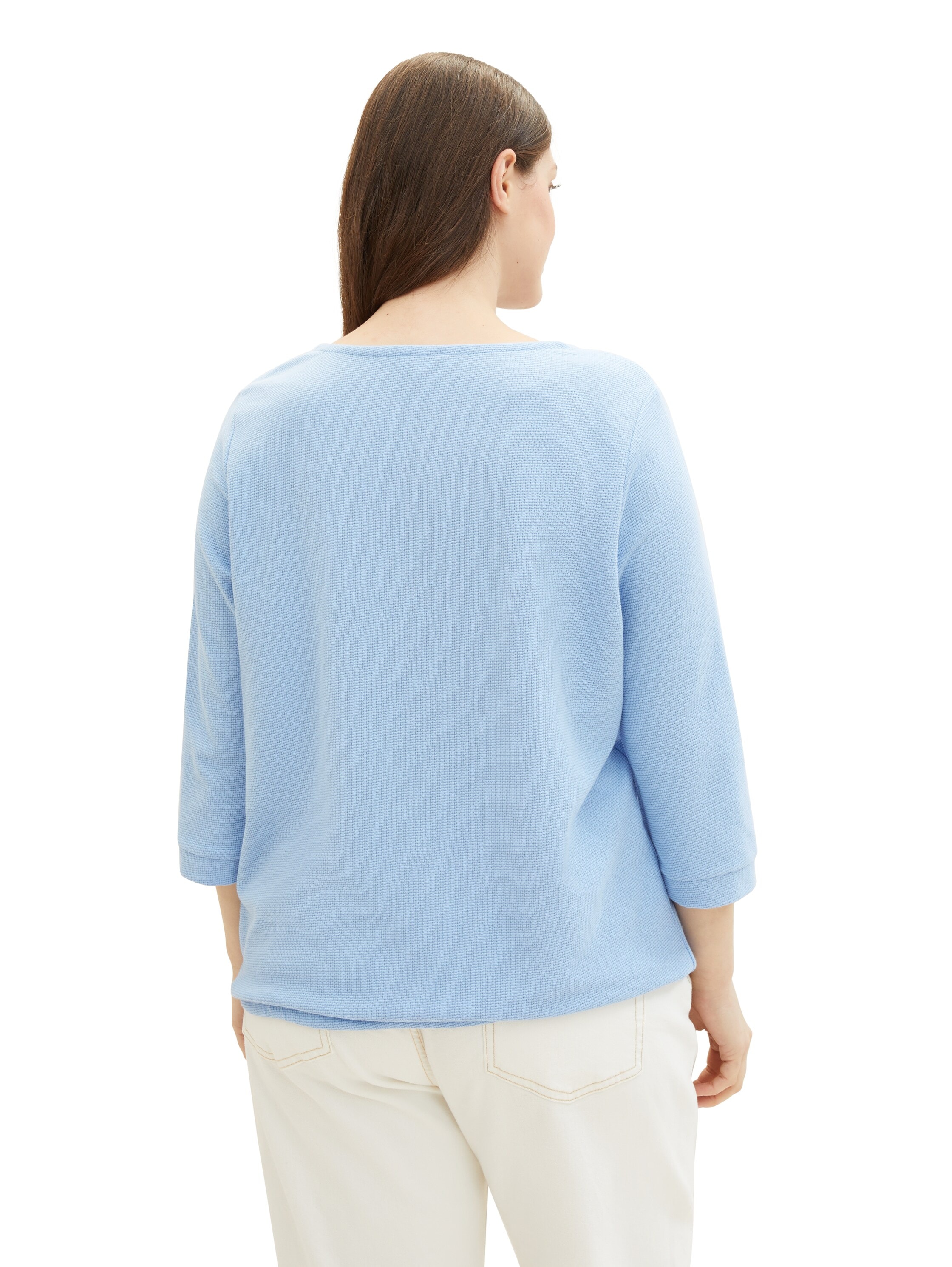 TOM TAILOR PLUS 3/4-Arm-Shirt, mit U-Boot-Ausschnitt und Knopfdetails