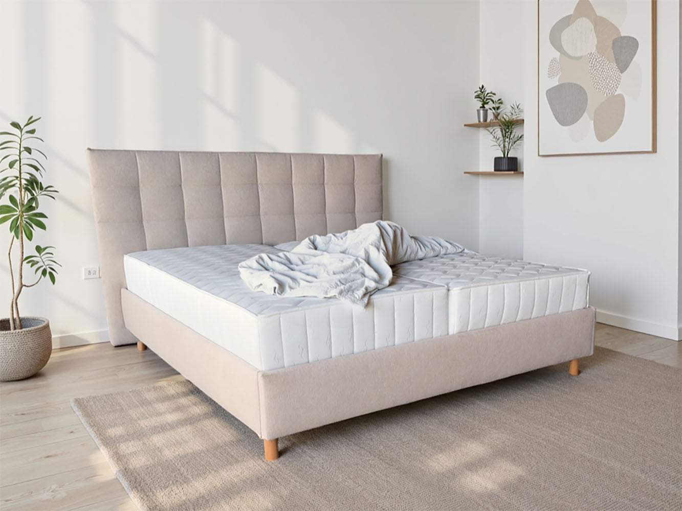 COLLECTION AB Polsterbett "CLASSIC Scandi erhältlich in der Breite 180x200cm" 3 Varianten: Rahmen, Rahmen + Rost oder Komplett-Set mit King-Matratze