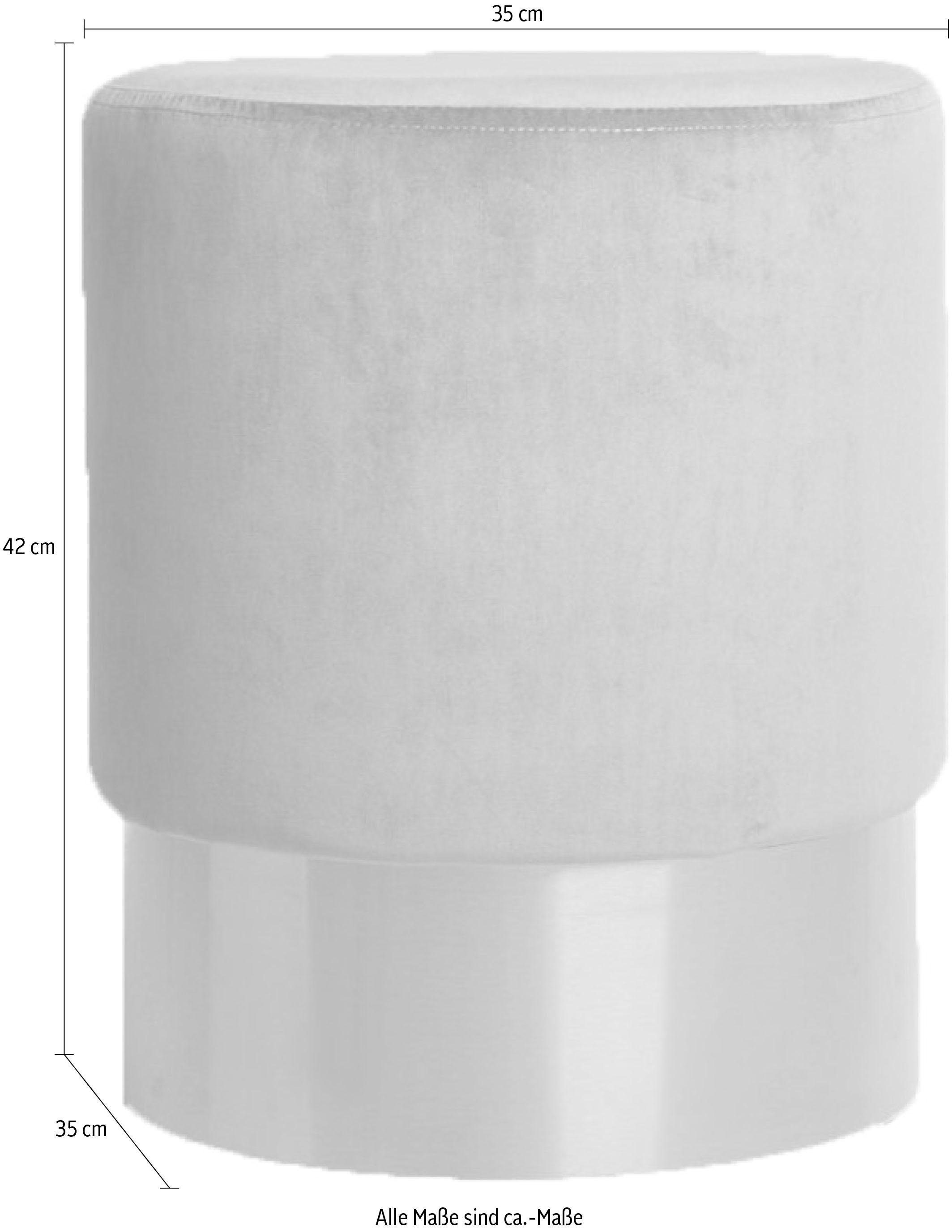 Kayoom Hocker »Nano 110, Hocker in stilvollem Design, runde Form, mit Fuß aus Metall«, (1 St.), Golz Akzente, mit pflegeleichtem Stoffbezug, runde Form