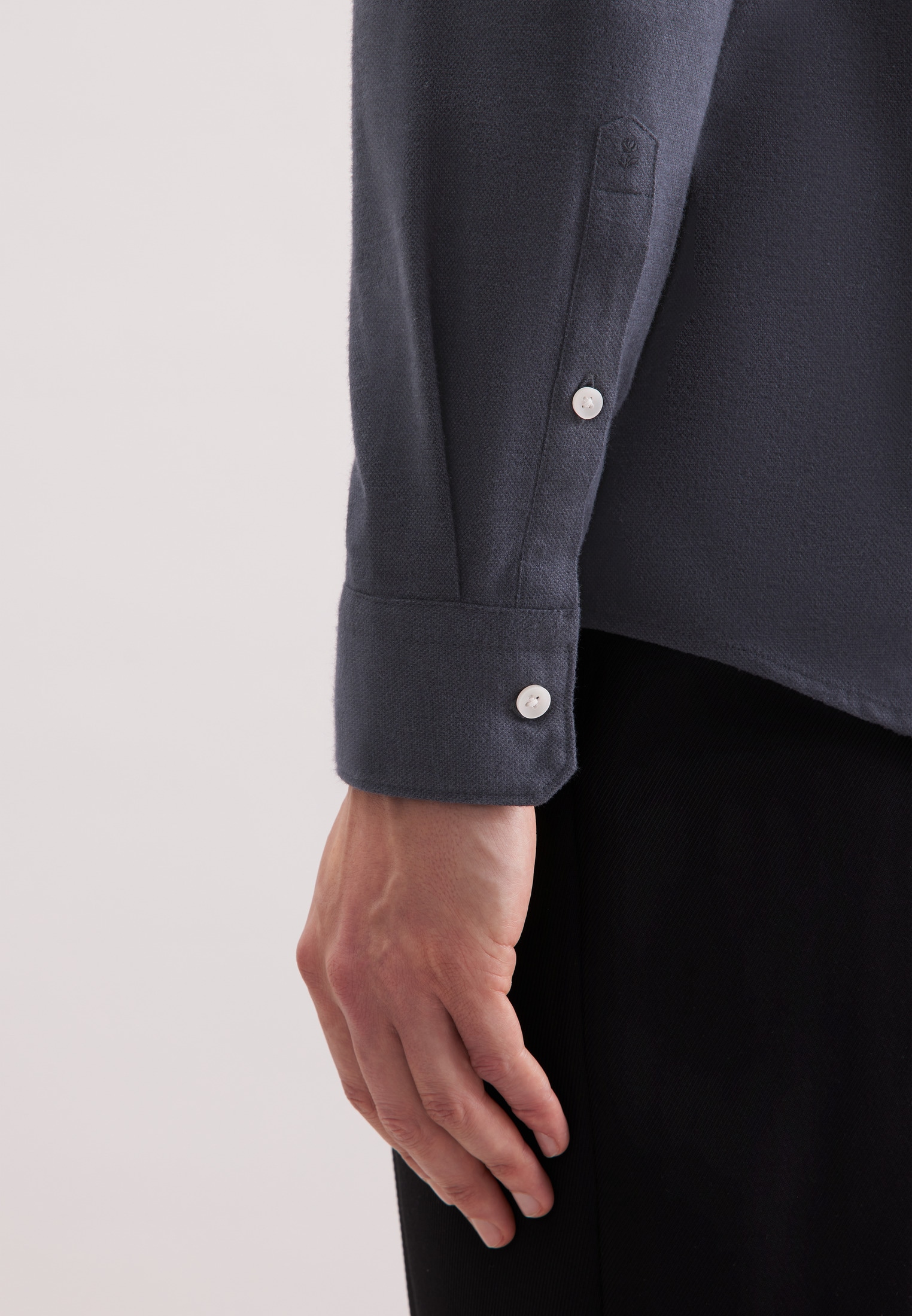 seidensticker Flanellhemd, Regular 1/1 Button-Down-Kragen Uni