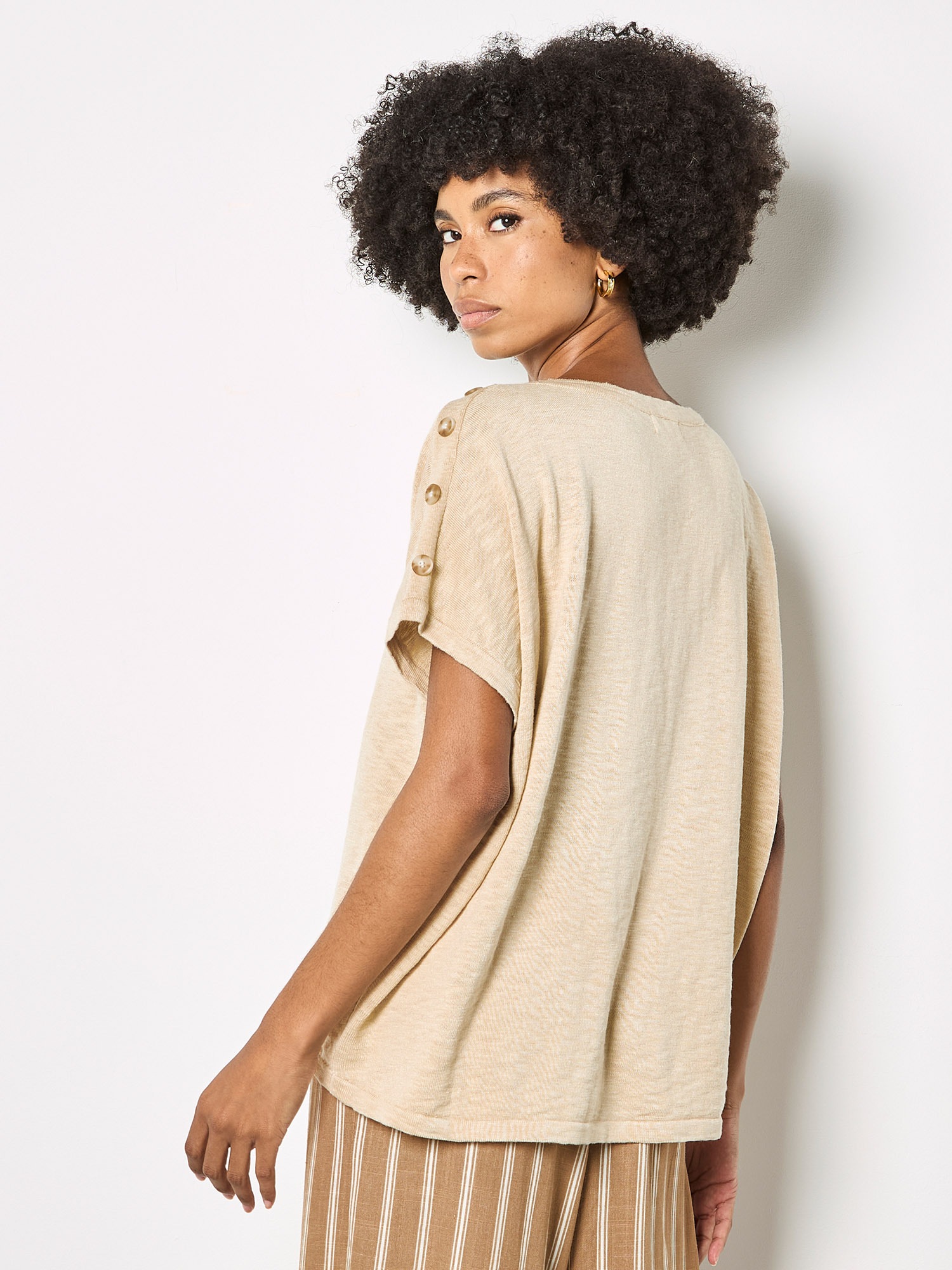 Apricot Stricktop »Top« mit dekorativen Knöpfen