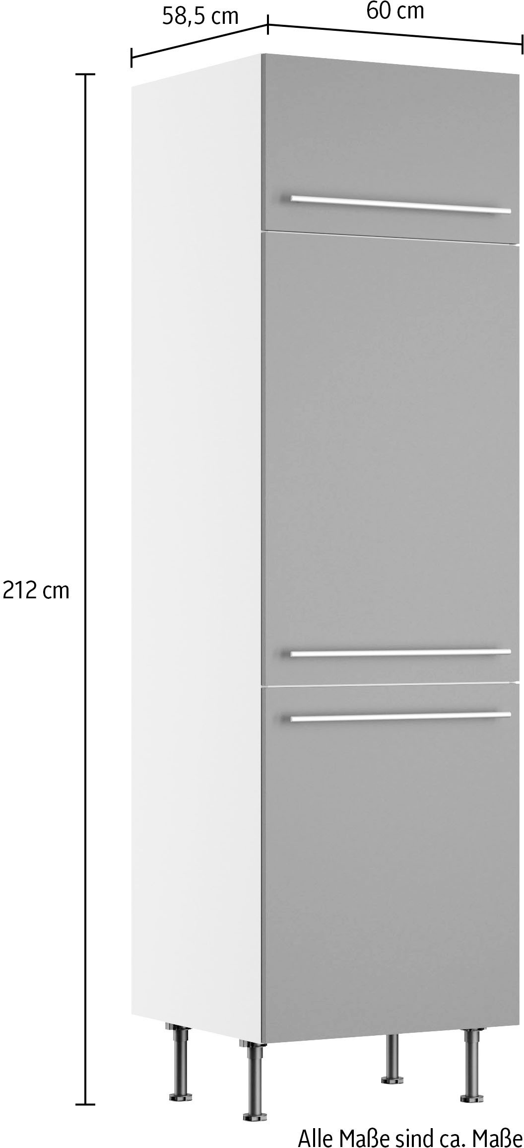 OPTIFIT Kühlumbauschrank »Bern2«, Breite 60 cm, Höhe 211,8 cm, 1 Klappe, 2 Türen, 1 Einlegeboden