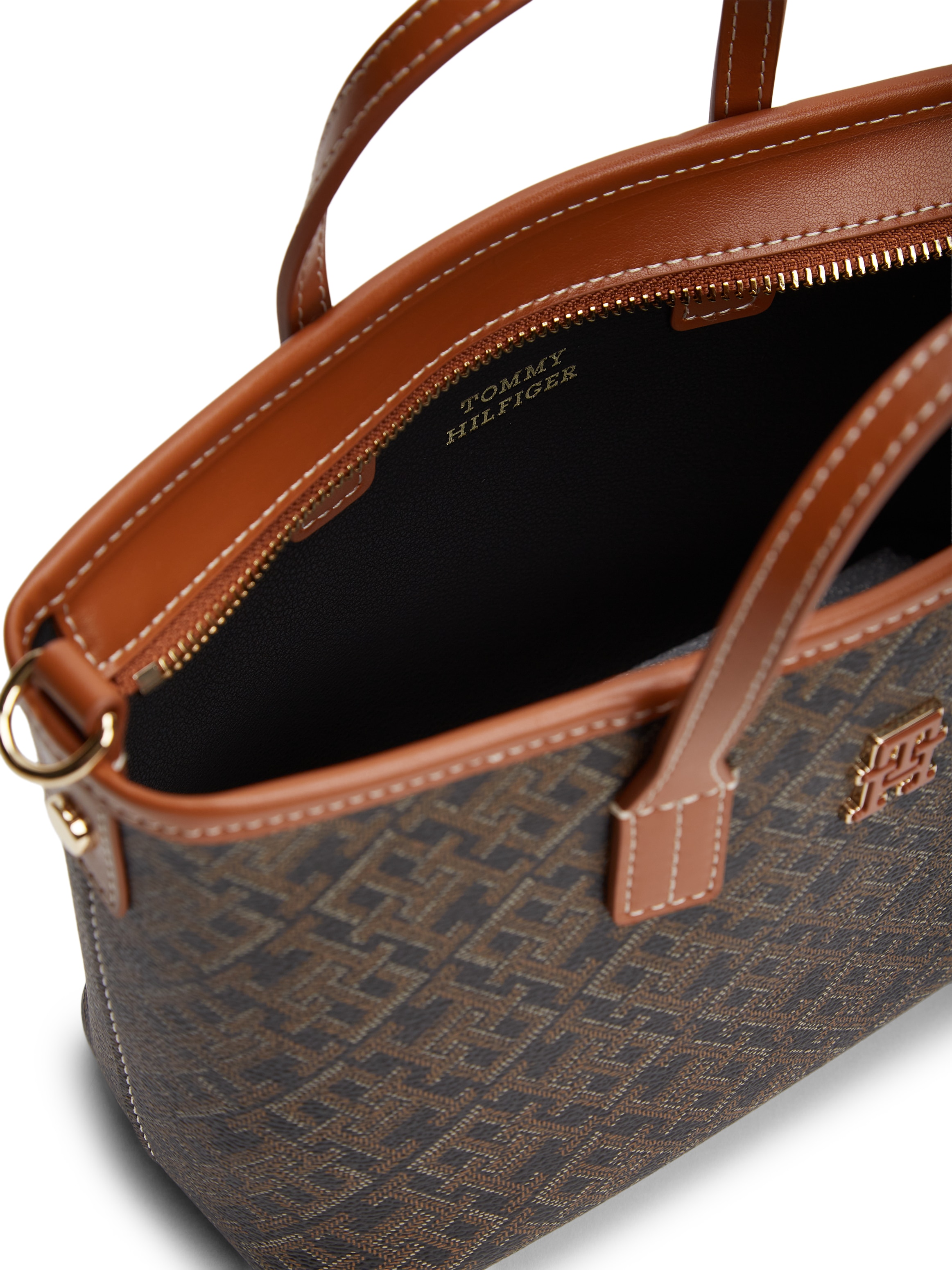 Tommy Hilfiger Tragetasche »TH MONOPLAY MINI TOTE LE« Damen Handtasche, Umhängetasche, Schultertasche mit TH-Allover-Druck