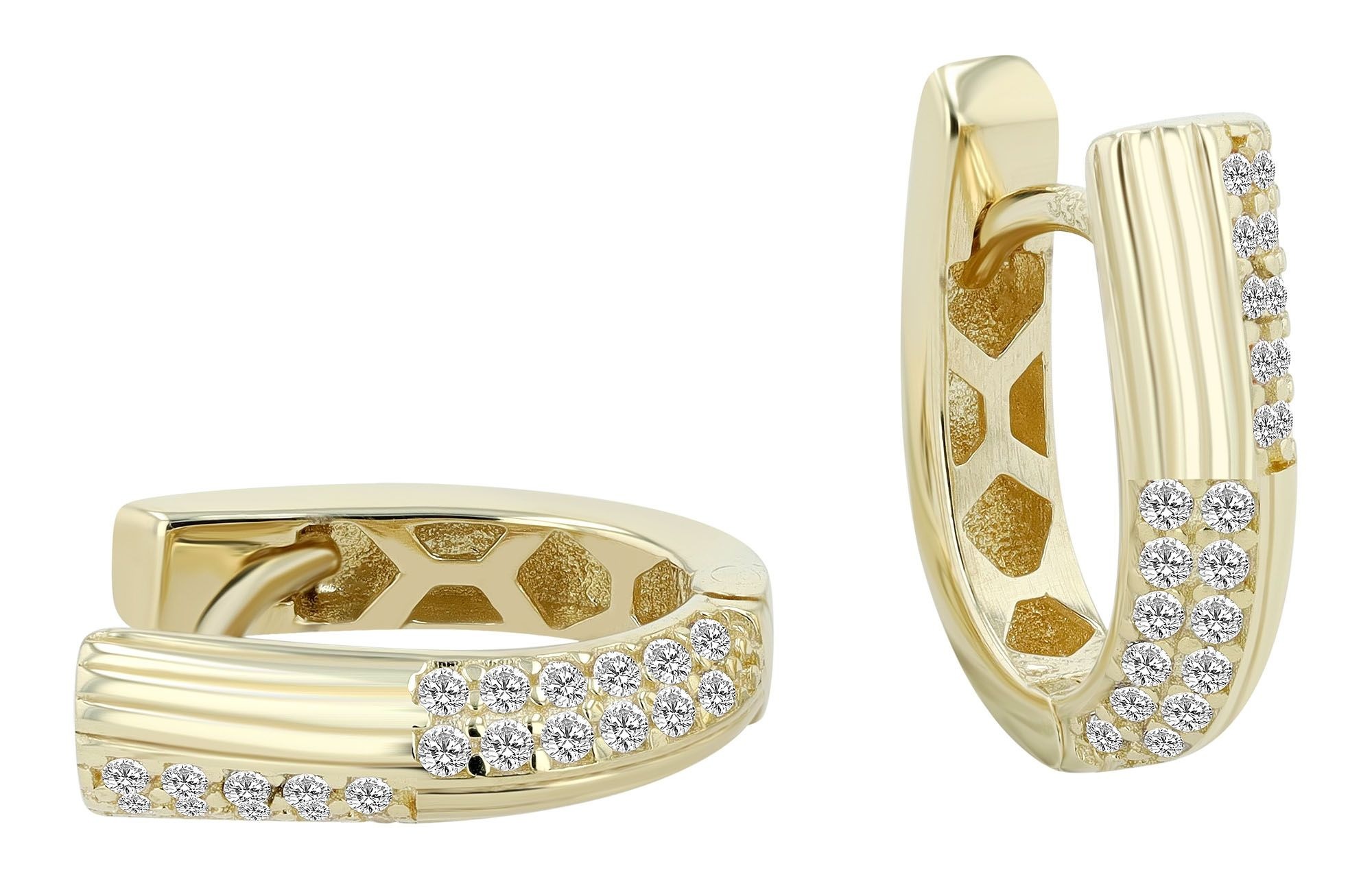 Adelia´s Klappcreolen »Damen Ohrringe – Klappcreole aus 333 Gold mit Zirkonia« Perfekt zum Verschenken an besondere Menschen