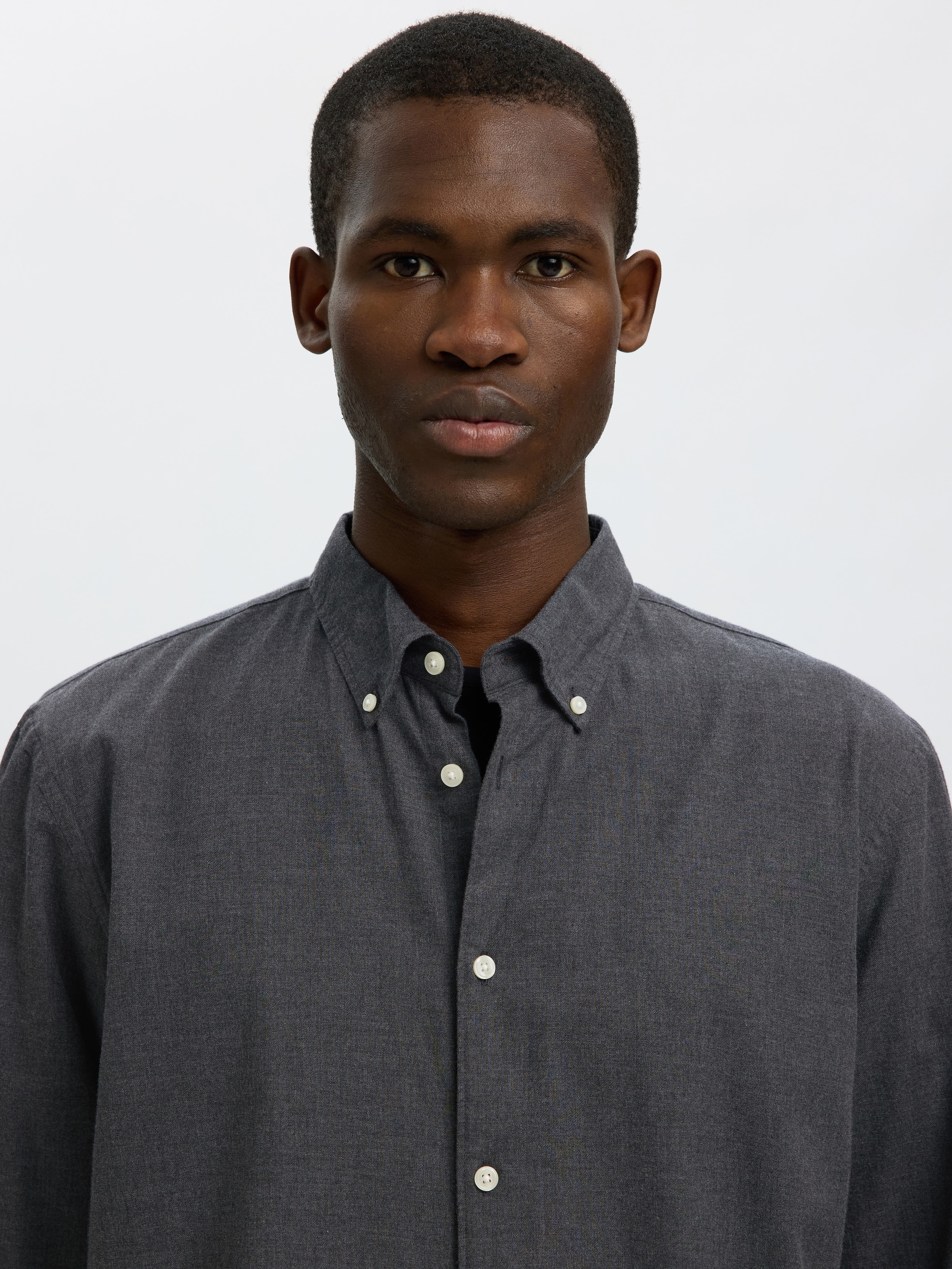 SELECTED Langarmhemd »SLMREGCOLE JAY MELANGE LS SHIRT NOOS« Baumwolle, regular fit