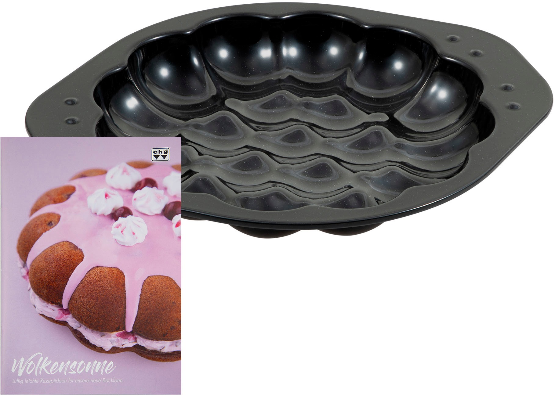 CHG Backform "WOLKENSONNE "Emaille"" inkl. Rezeptheft, Made in Germany günstig online kaufen