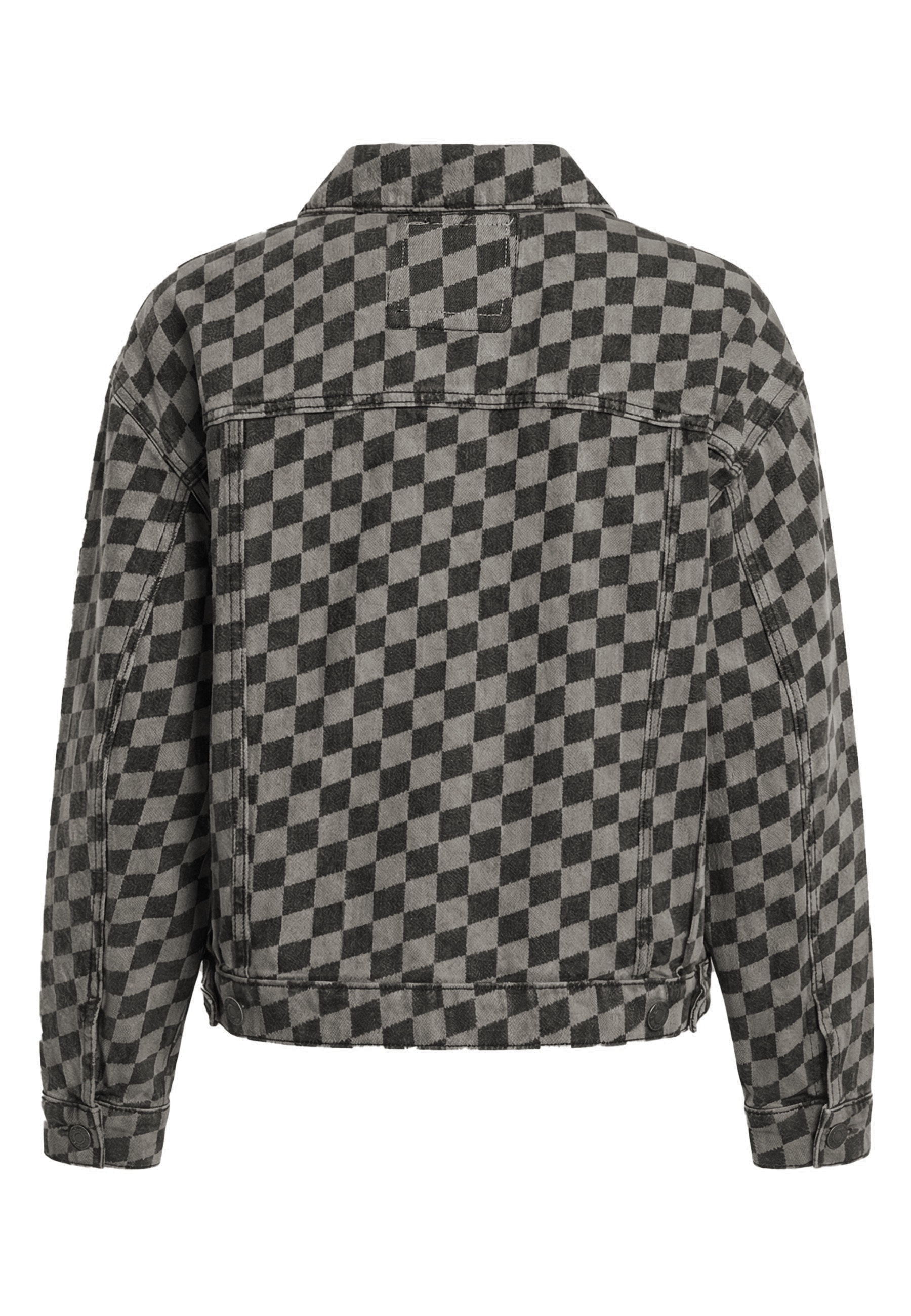 URBAN CLASSICS Jeansjacke »Urban Classics Ladies 80‘s Oversized Laser Printed Denim Jacket« 1 Stk. tlg. ohne Kapuze