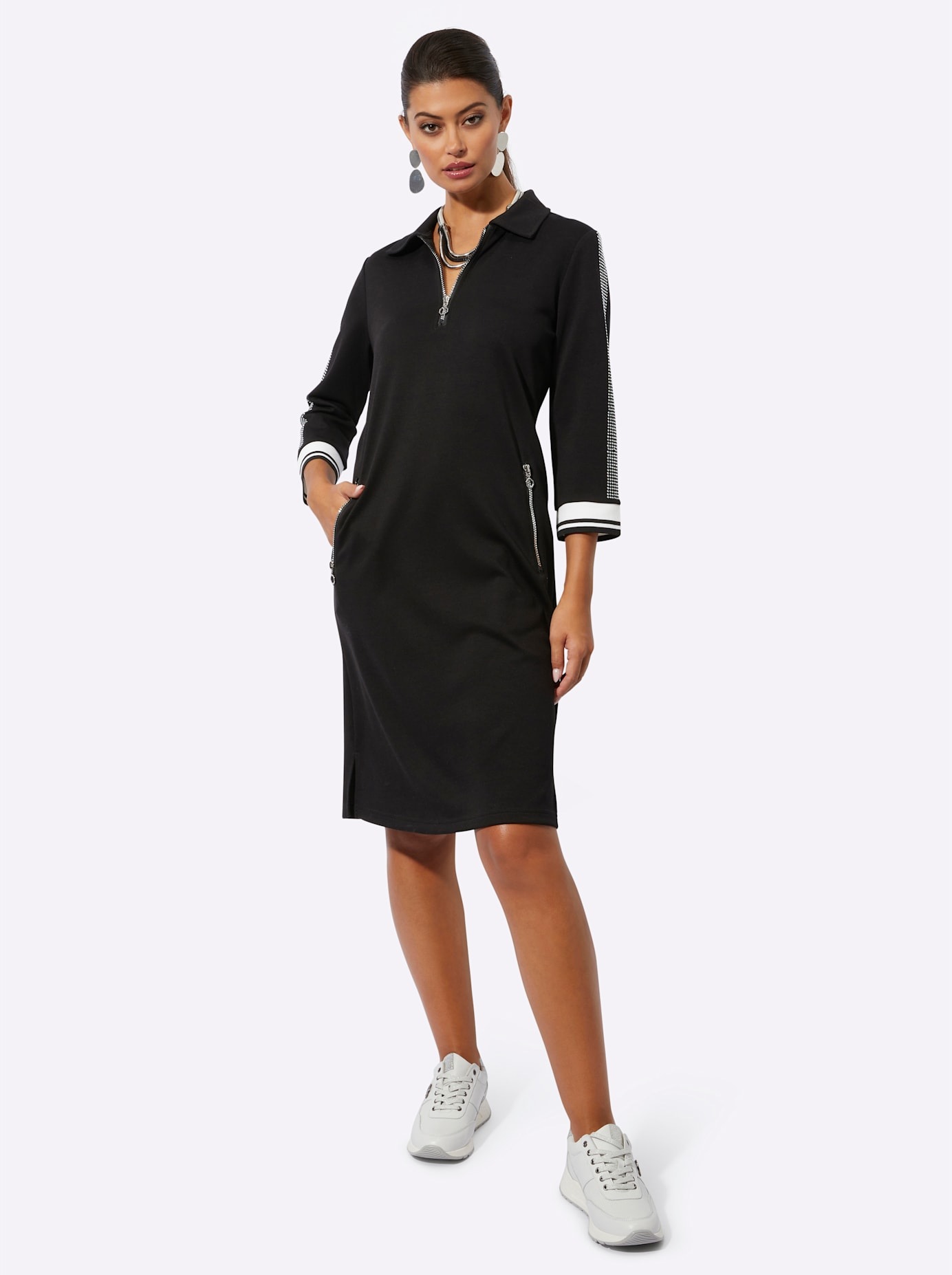 creation L Shirtkleid "Modal-Mix-Kleid" Reißverschlusstasche günstig online kaufen