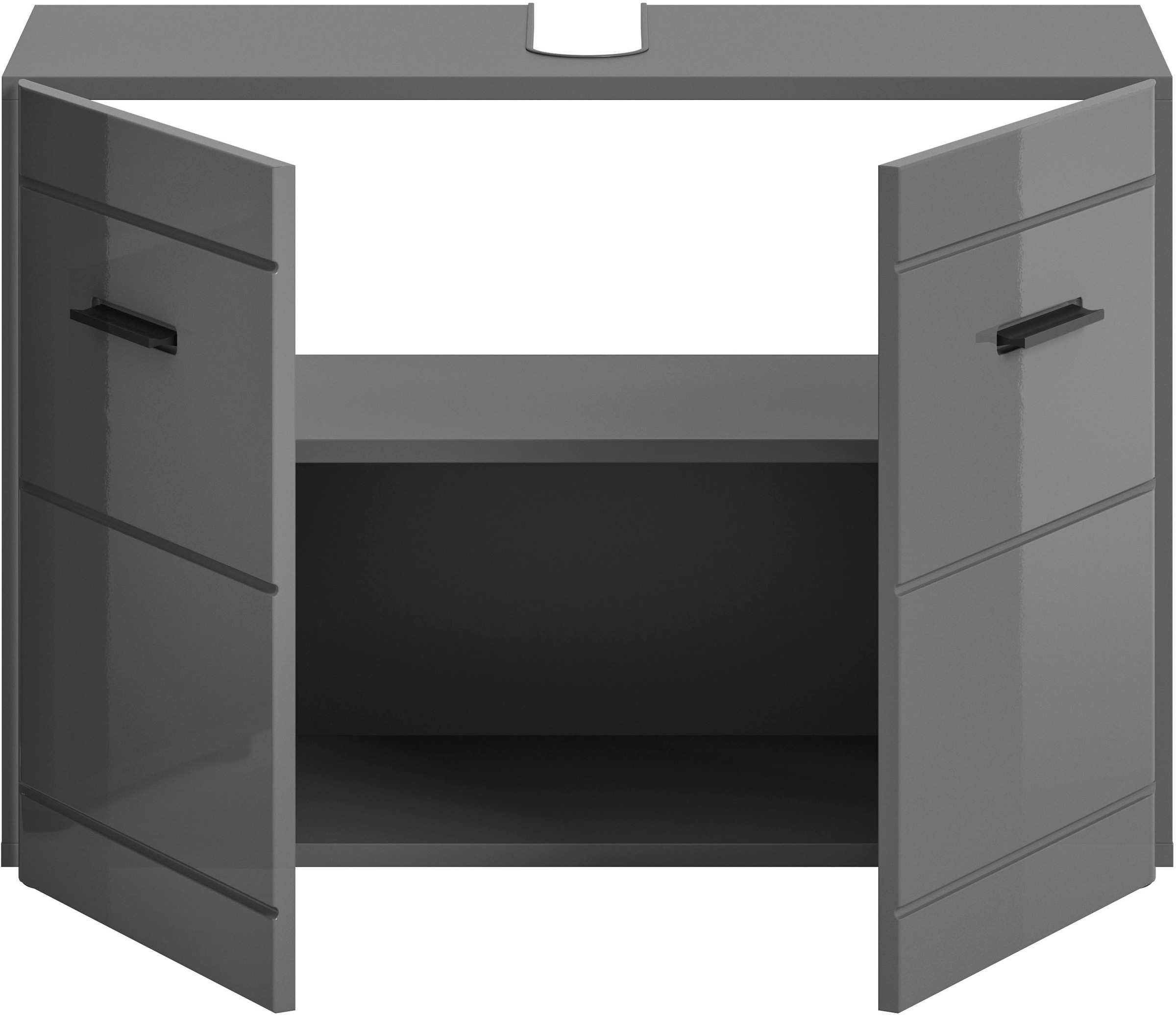 welltime Waschbeckenunterschrank »Doux, Breite 80 cm, 2 Türen, 1 Einlegeboden, geteilte Rückwand«, MDF Front, Badschrank, Bad-Möbel, Badezimmer