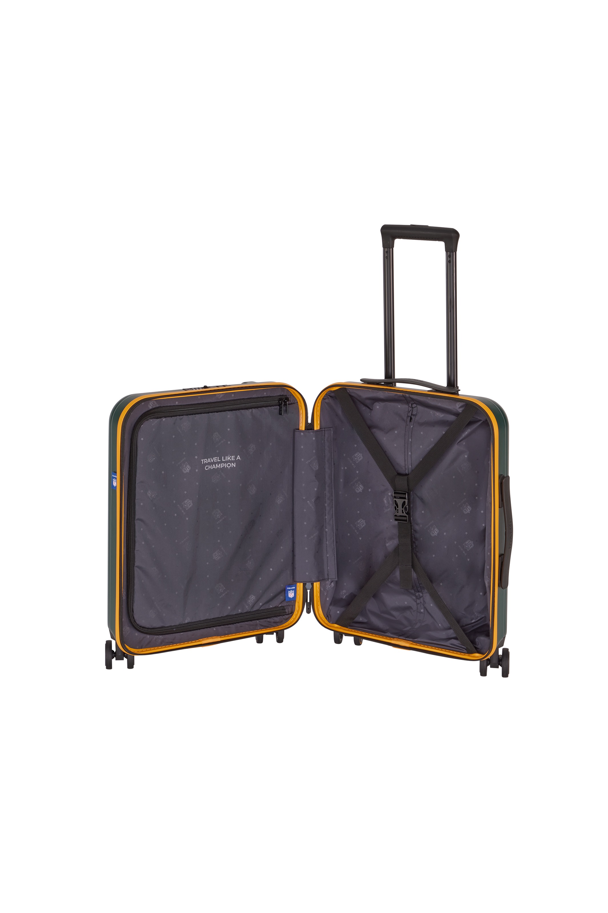 travelite »travelite x NFL Koffer Hartschale« 36 l 4 Rollen mit TSA-Schloss und 4 Doppelrollen – offizielles NFL-Teamdesign