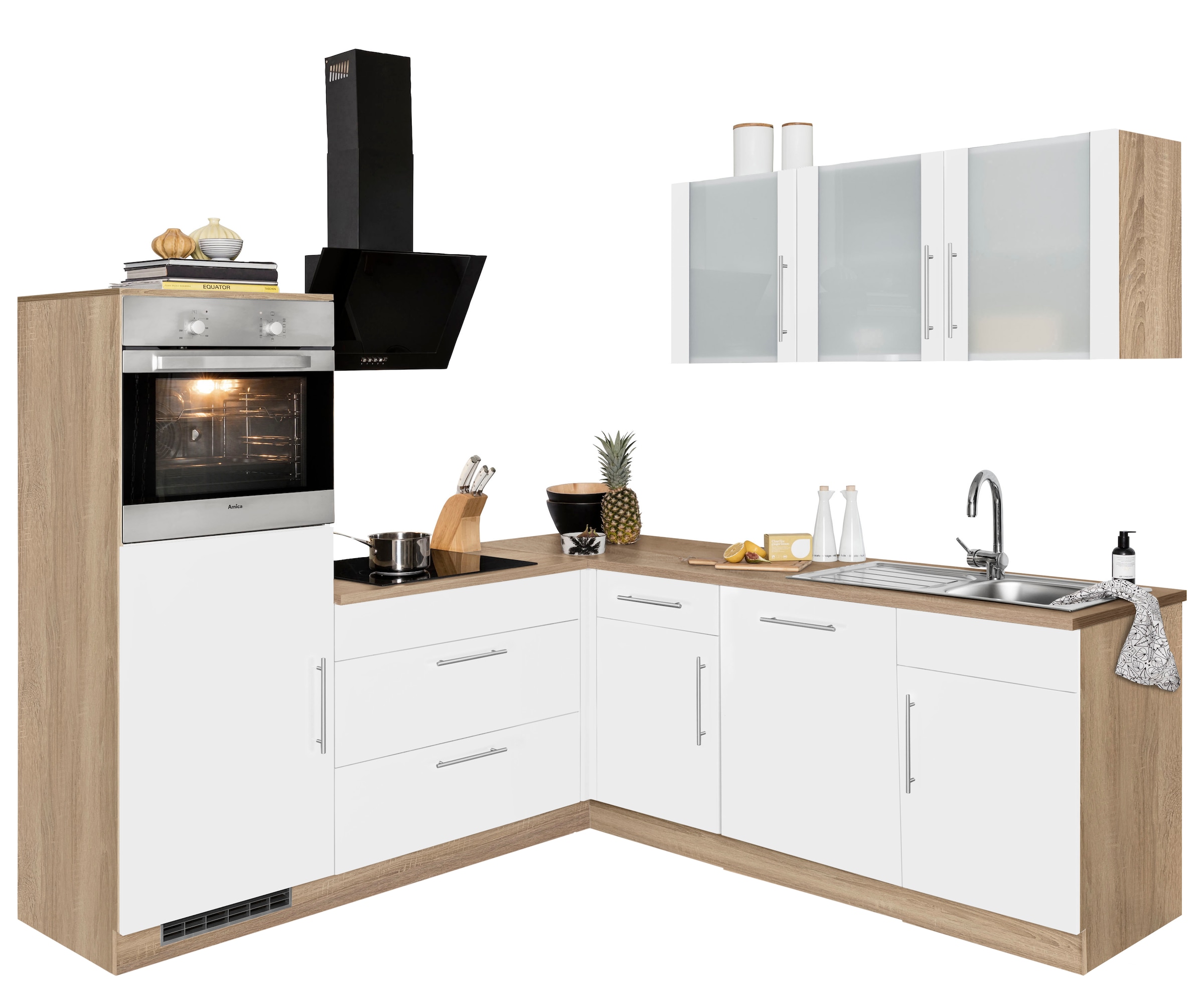 wiho Küchen Winkelküche "Cali", ohne E-Geräte, Stellbreite 210 x 220 cm