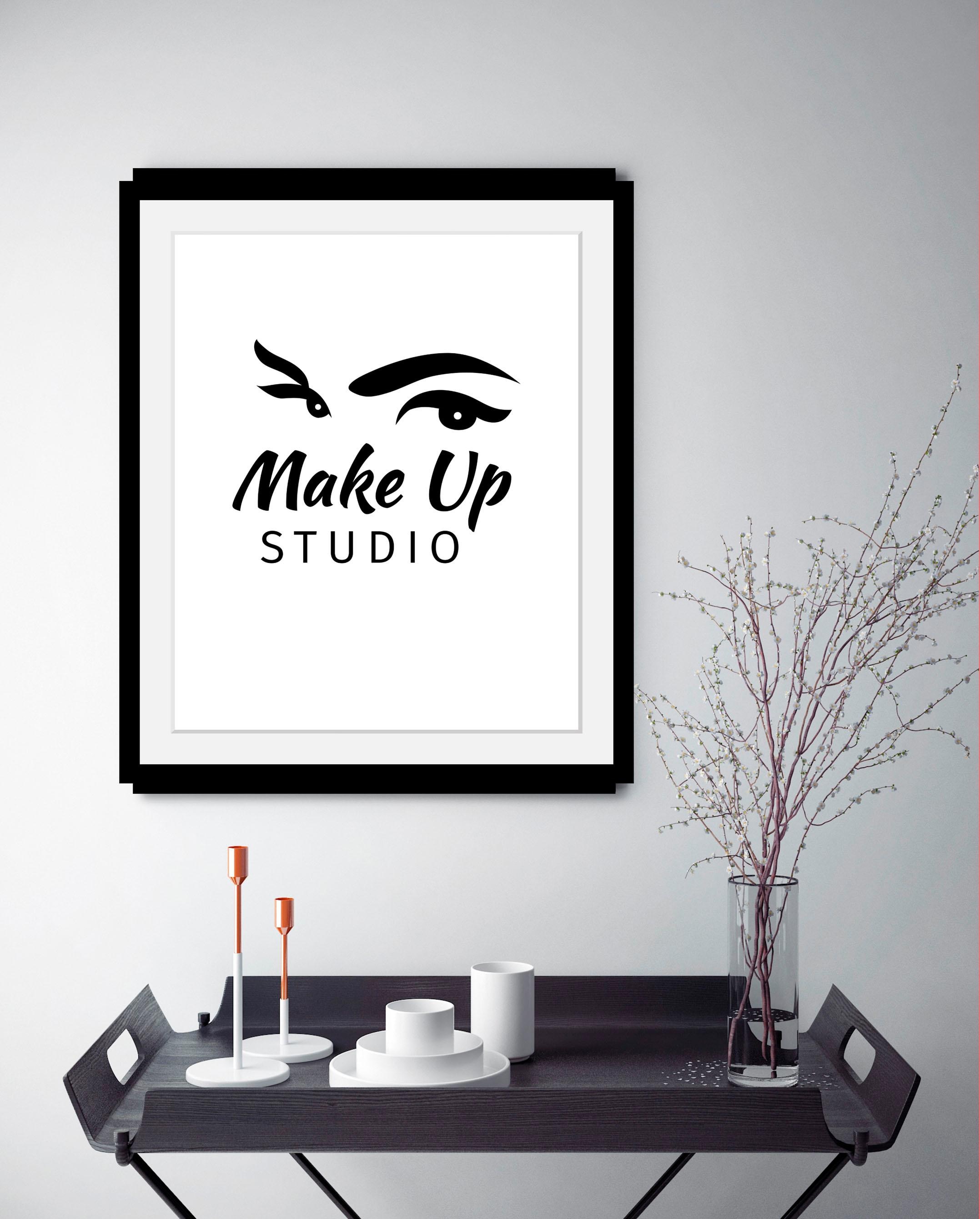 queence Bild "Make up Studio", Schwarz-Weiß-Schriftzug-Motivationsbilder-Fa günstig online kaufen