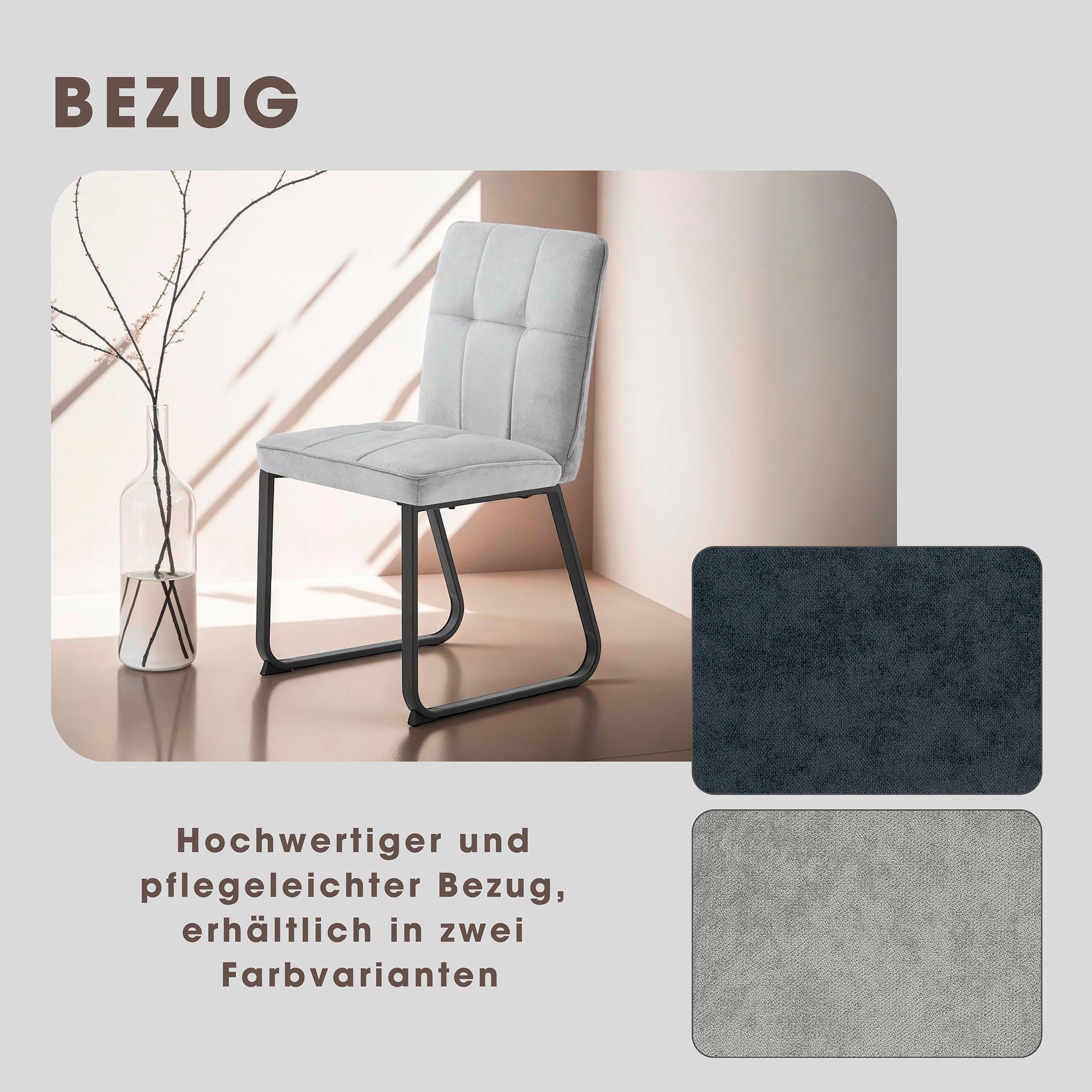 byLIVING Esszimmerstuhl »Talea«, (Set), 2 St., Microfaser, Nosagfederung im Sitz, Cord Stoff
