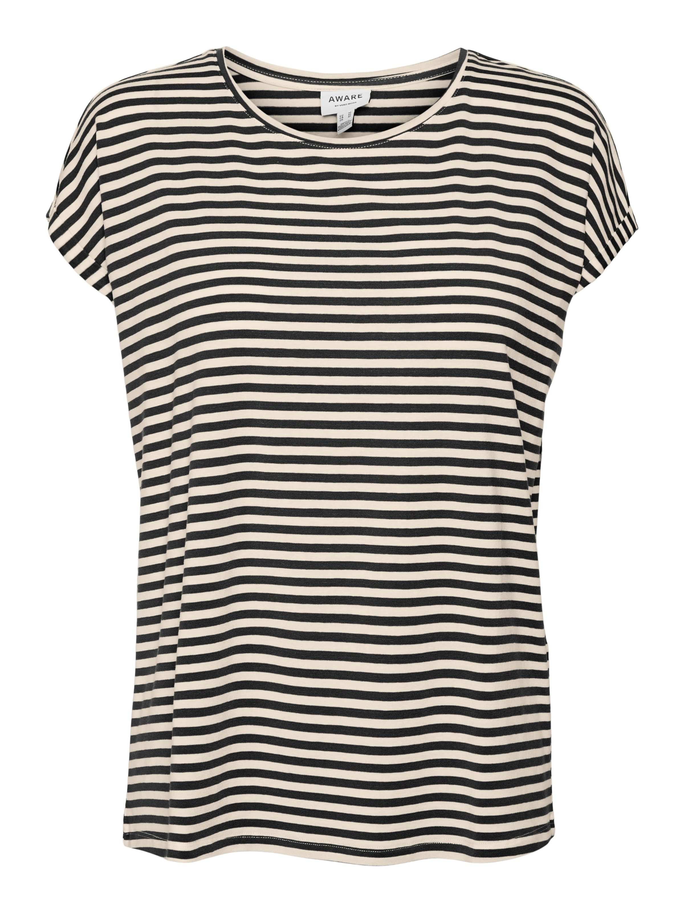 Vero Moda Rundhalsshirt »VMAVA PLAIN SS TOP STRIPE GA JRS NOOS«