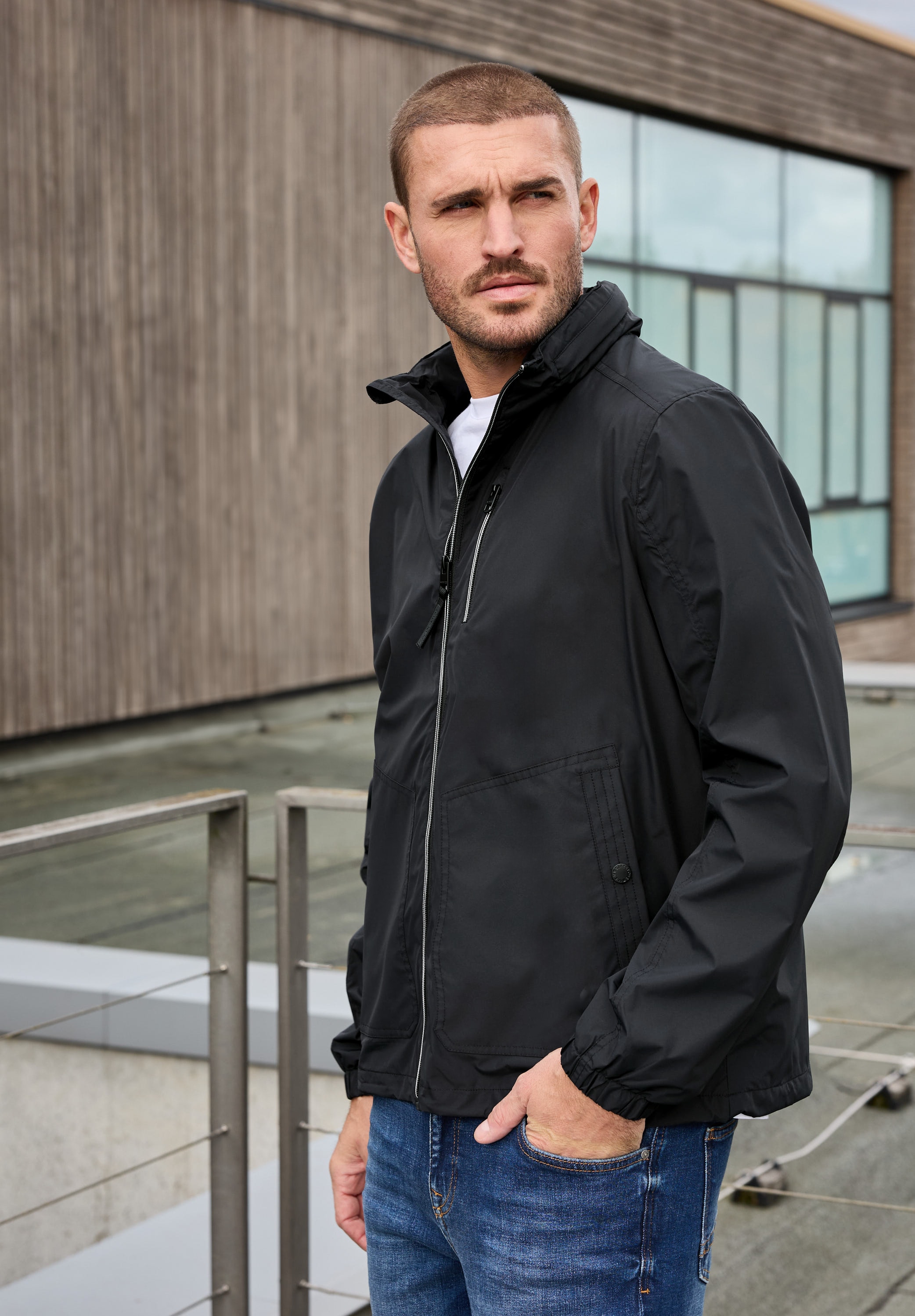 STREET ONE MEN Windbreaker ohne Kapuze mit Kapuze