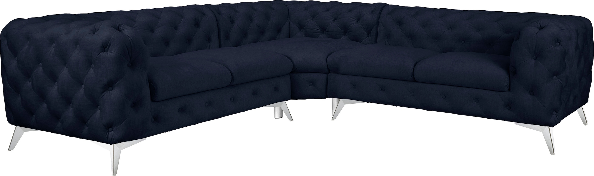 Home affaire Chesterfield-Sofa "Ecksofa GLYNIS L-Form mit Wellenunterfederu günstig online kaufen