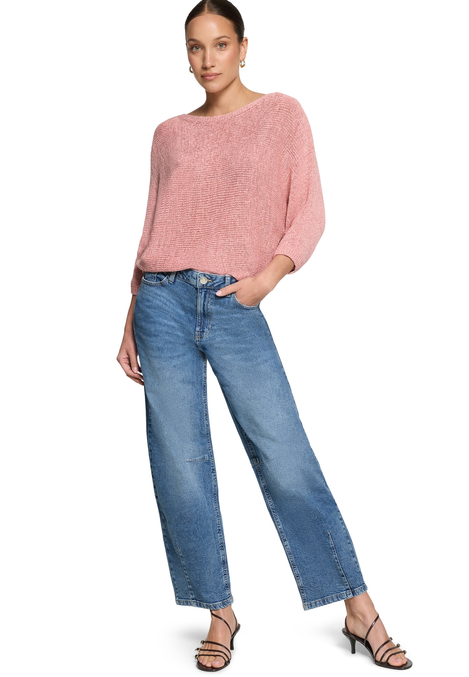 Zero Strickpullover »Damen mit Fledermausärmeln« 1 Gerippt