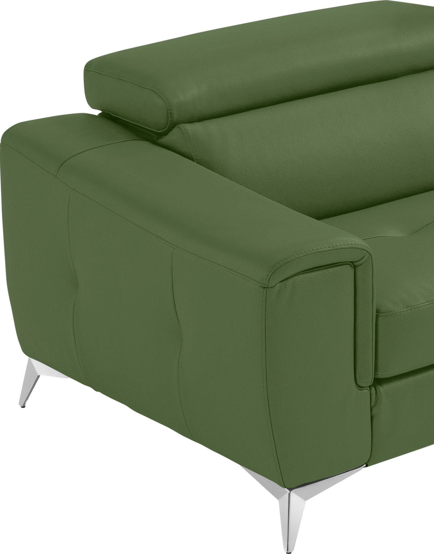 Thumbnail - Egoitaliano 2,5-Sitzer "Francine, Designsofa, Loungesofa, Breite 213 cm, Fußfarbe chrom" Designfuß, Leder CAREZZA, sprit...