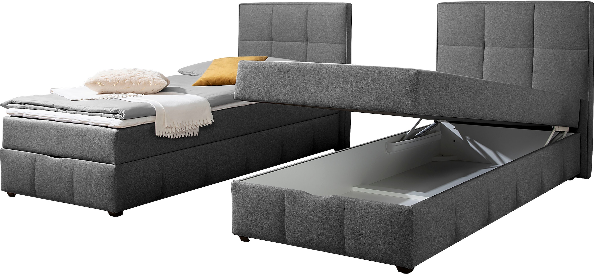 Home affaire Boxbett »Niemes inkl. Bettkasten und Topper, auch in Überlänge erhältlich« Boxbett mit Bettkasten, inkl. Topper